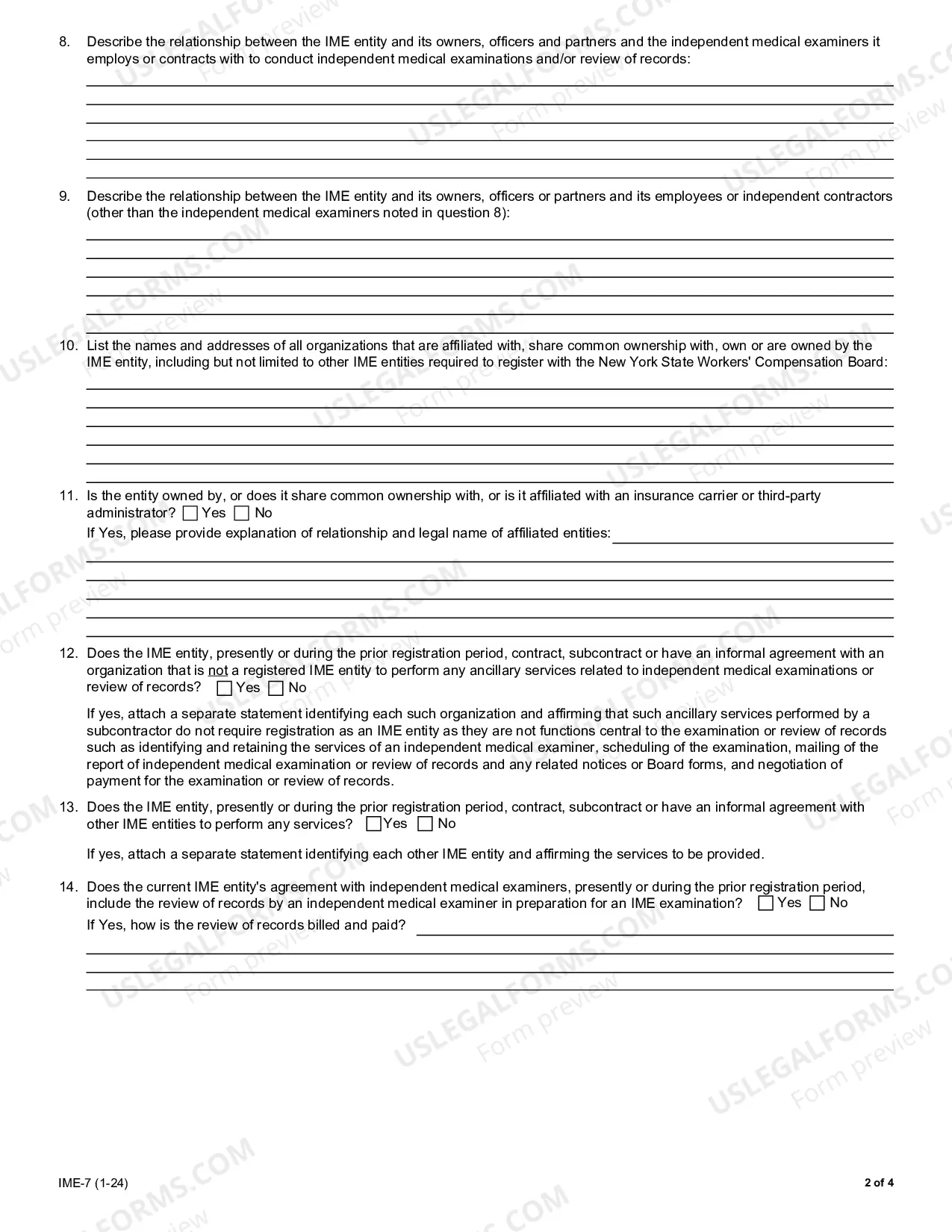 Preview Statement of Registration (Section 13n-WCL)