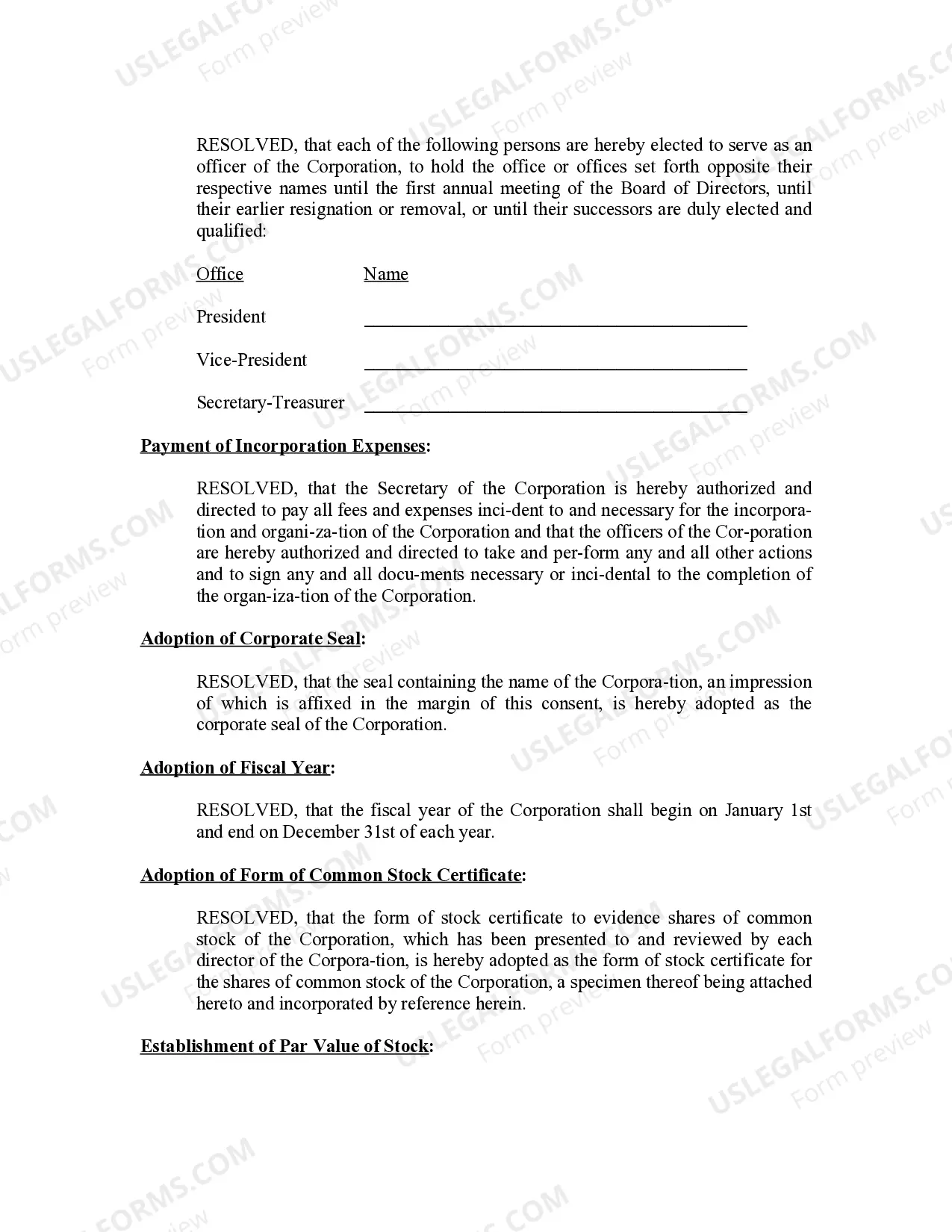 Preview Minutes for Organizational Meeting