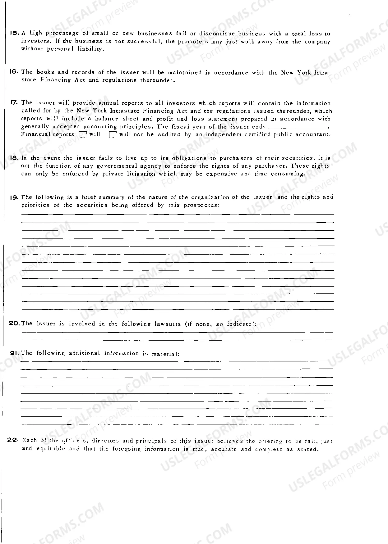 Preview Short Form of Prospectus