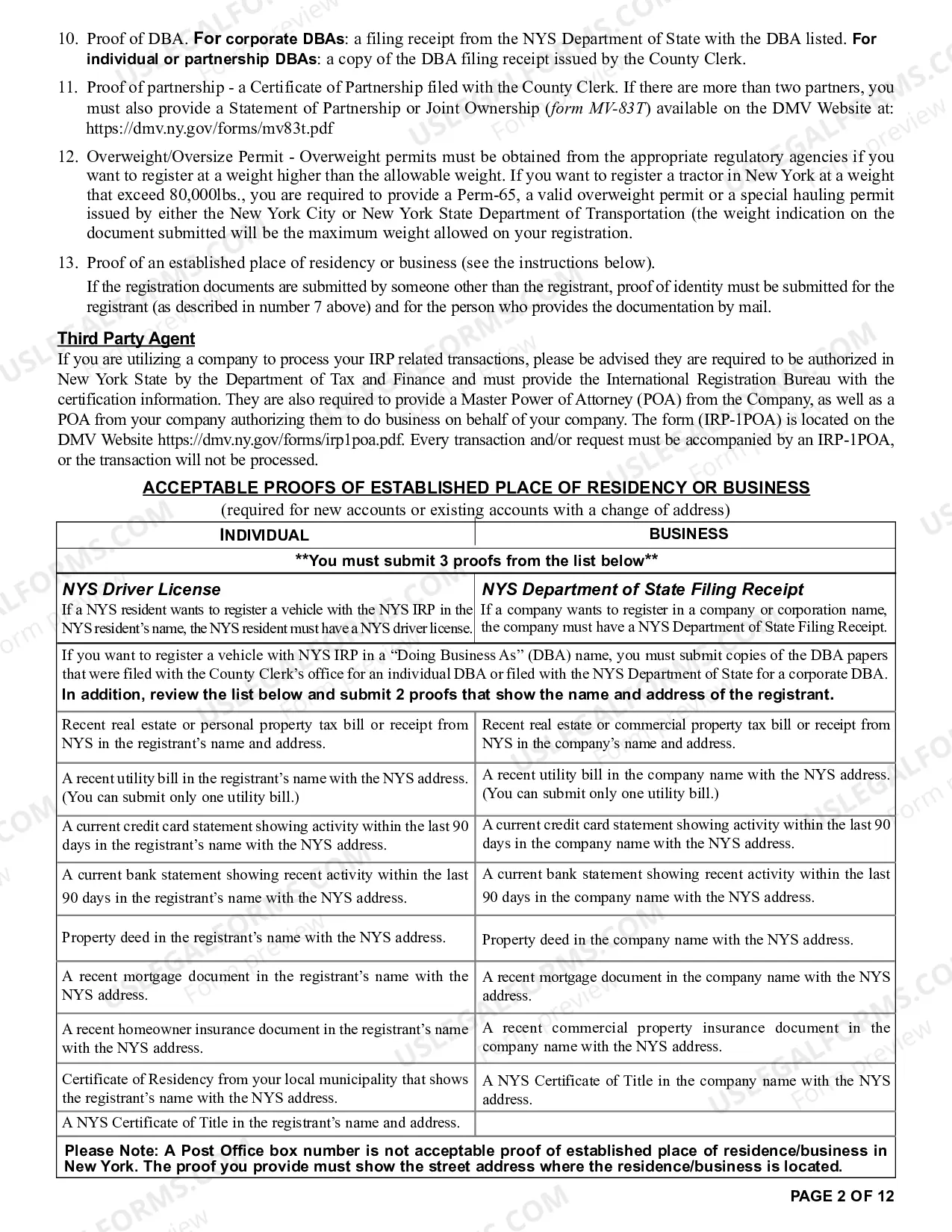 Preview Application Booklet for International Registration Plan