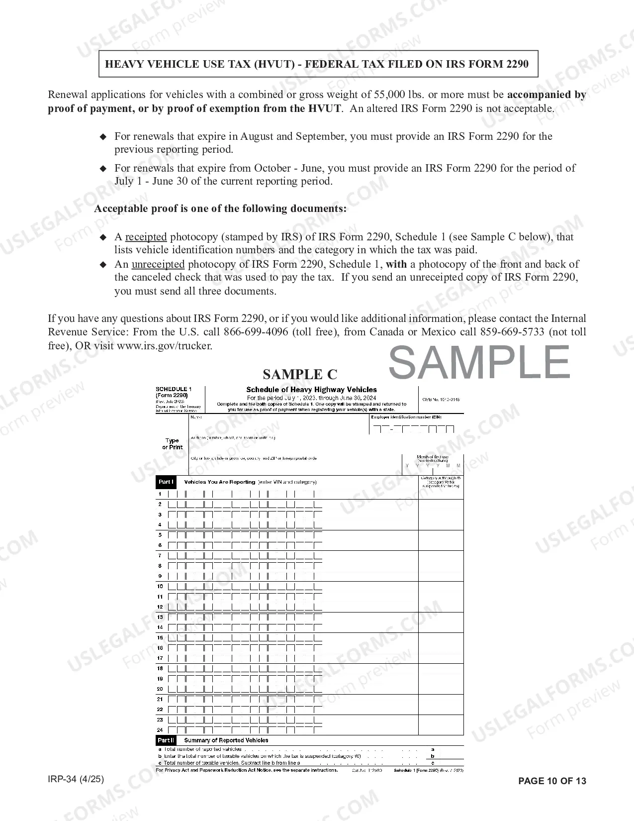 Preview IRP Renewal Packet