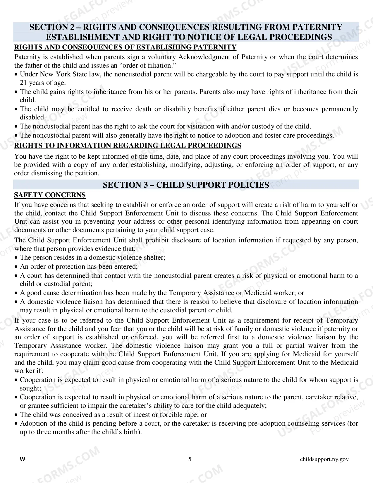 Preview LDSS 4882 Application for Child Support Services