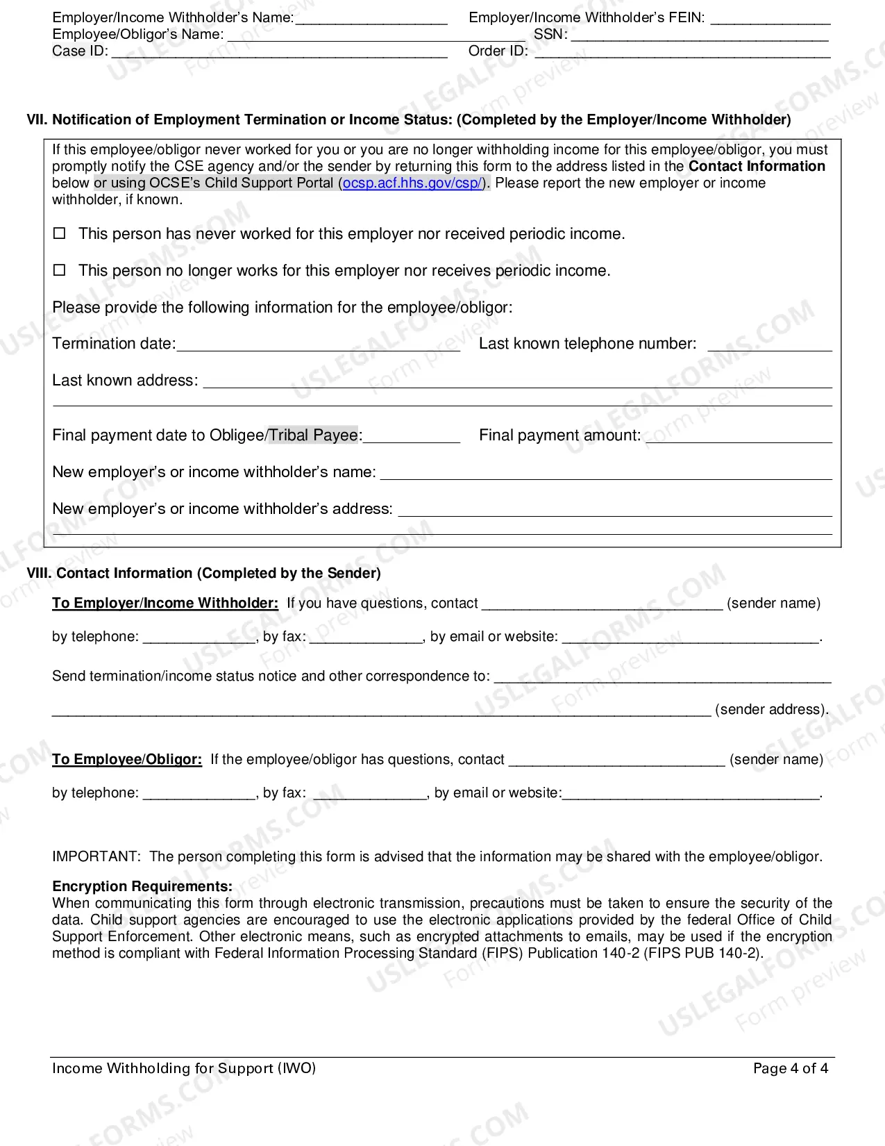Preview Spousal Support Only Income Withholding Order (LDSS-5038)