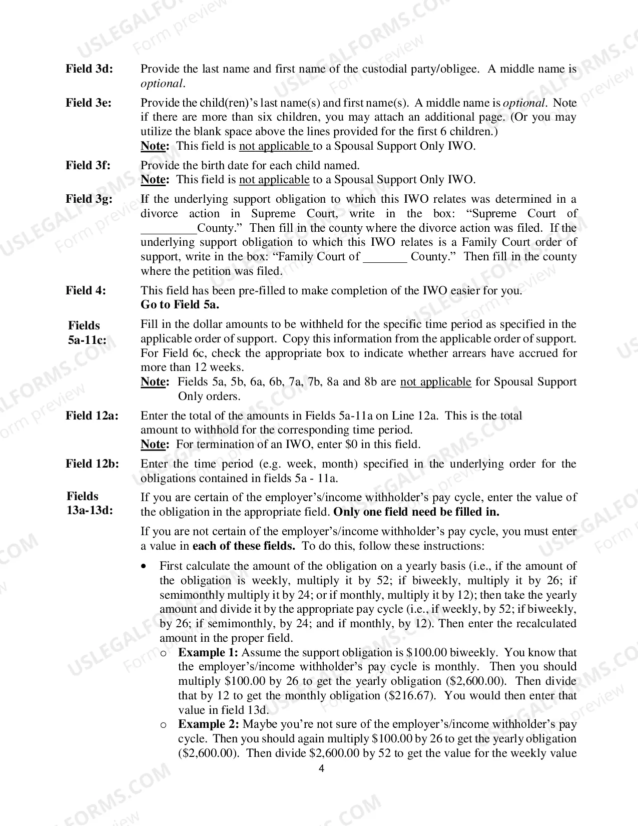 Preview Income Withholding For Support: General Information and Instructions (LDSS-5039)