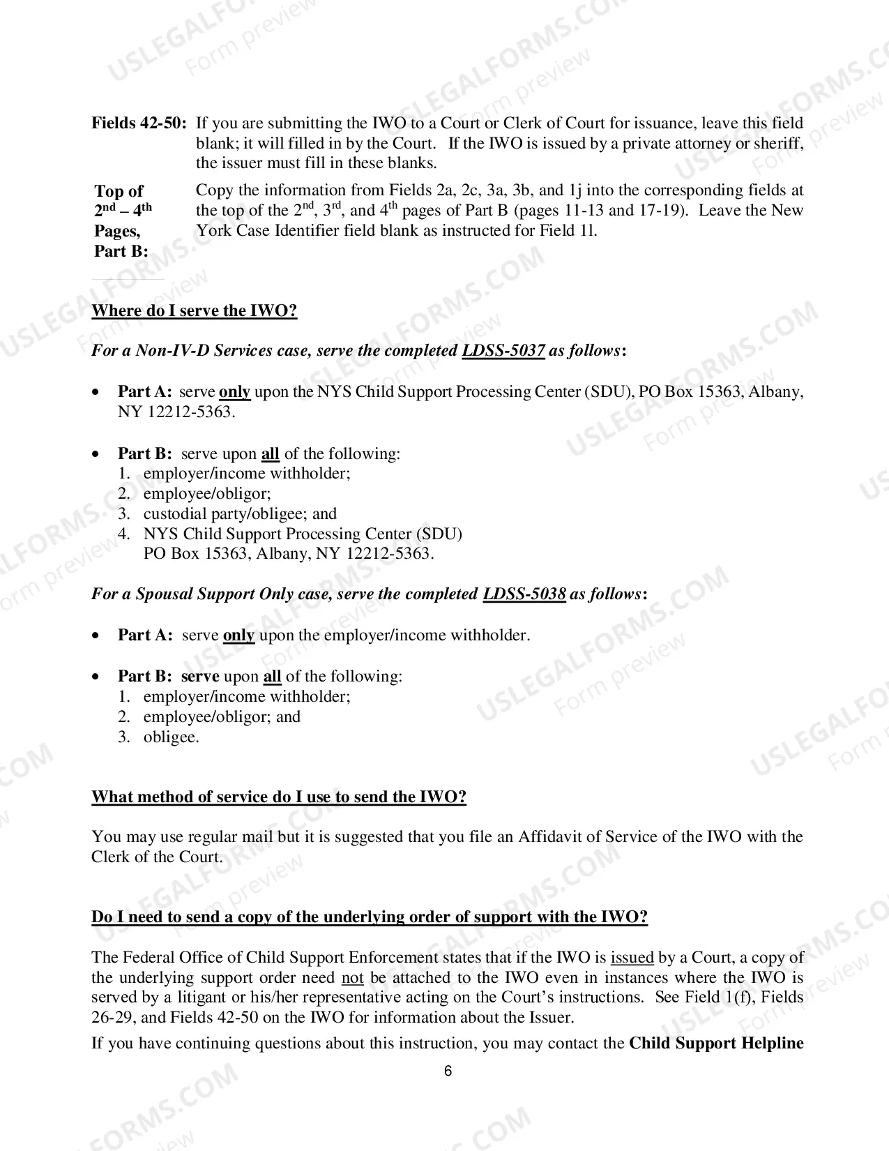 Preview Income Withholding For Support: General Information and Instructions (LDSS-5039)
