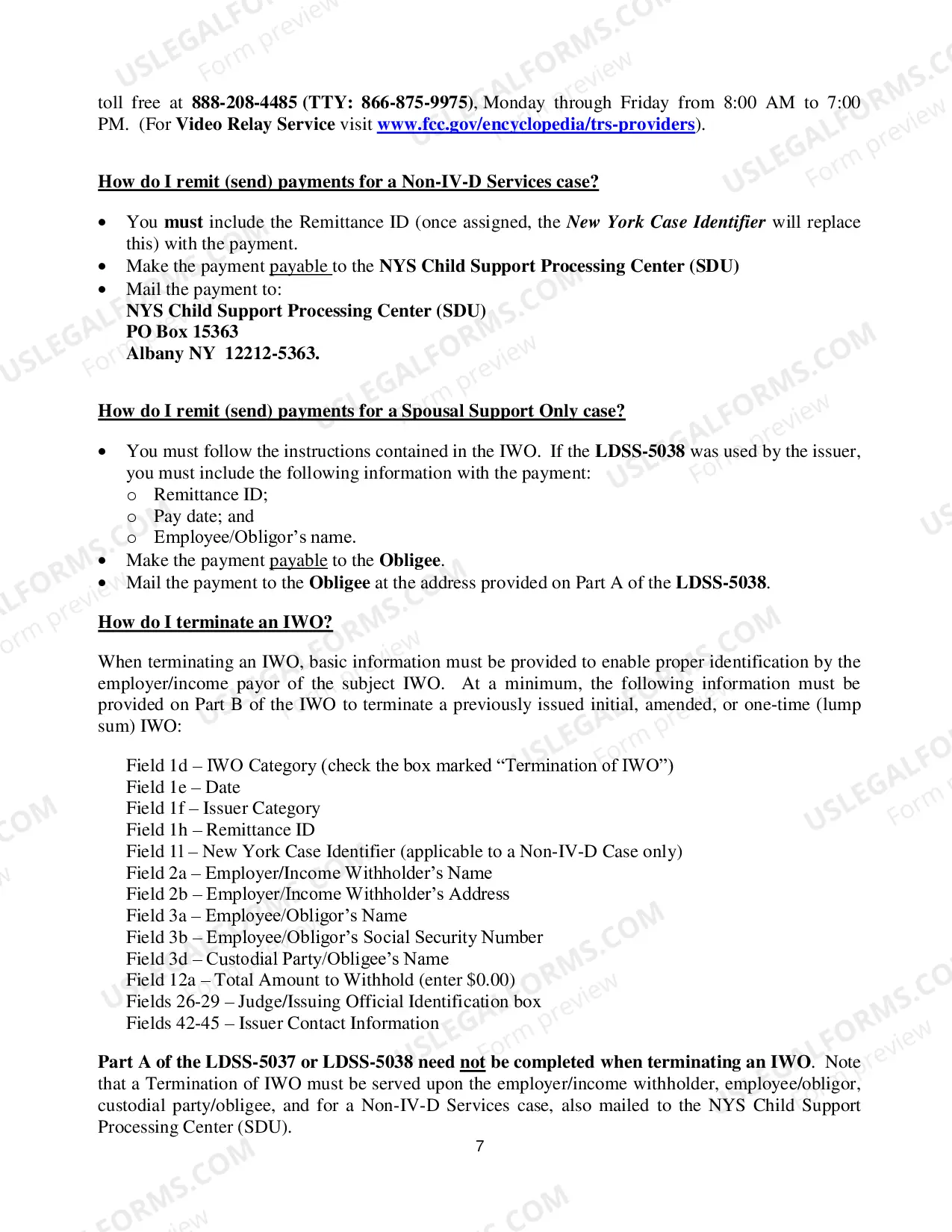 Preview Income Withholding For Support: General Information and Instructions (LDSS-5039)