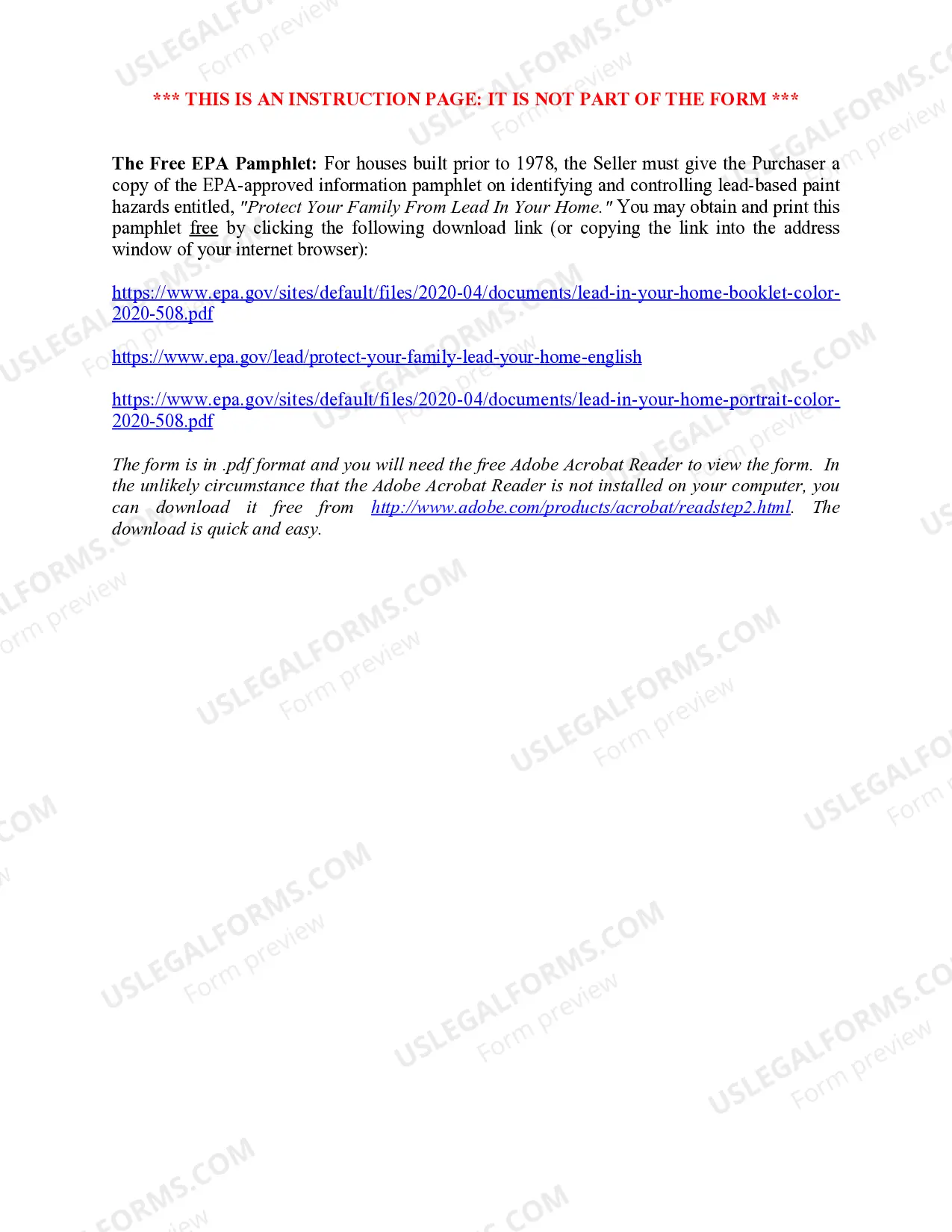 Preview Lead Based Paint Disclosure for Sales Transaction