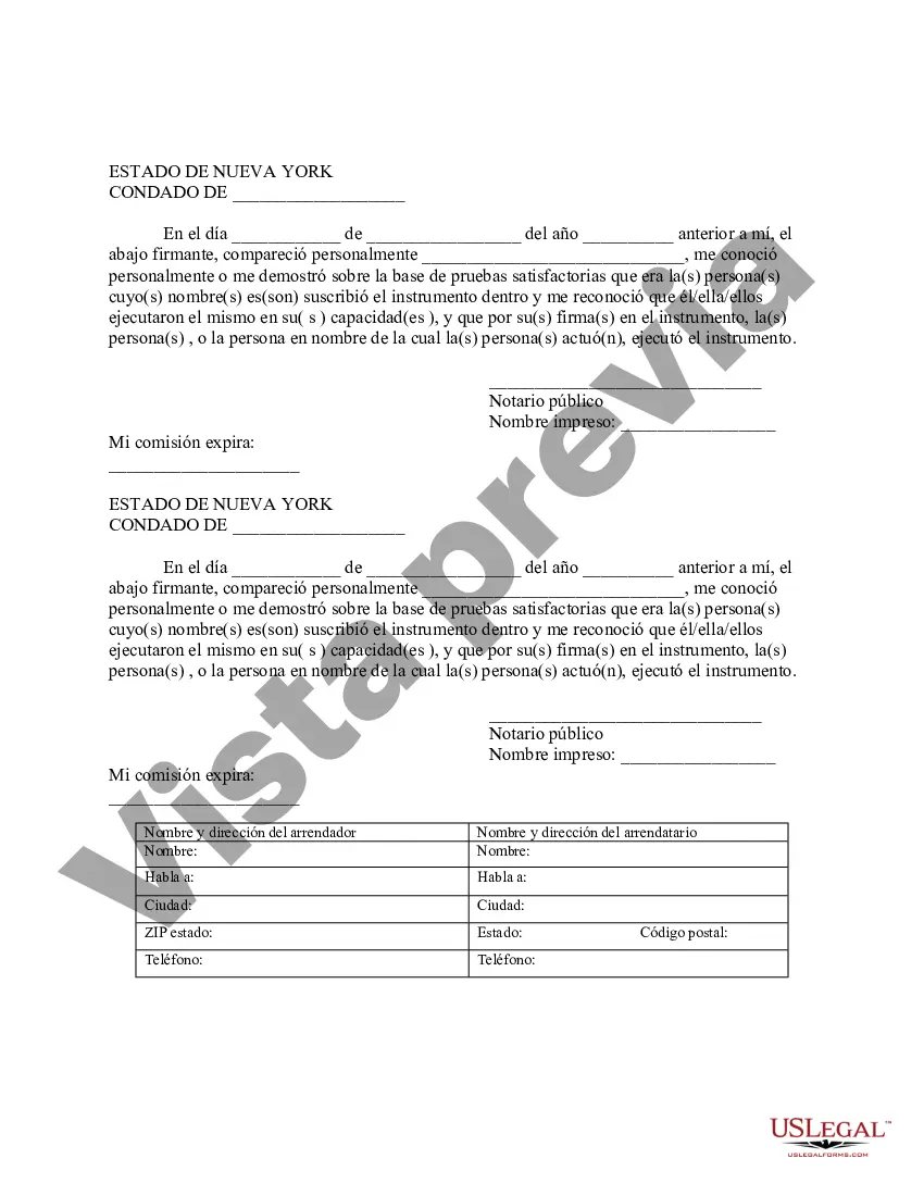 Preview Aviso de Arrendamiento para Grabación