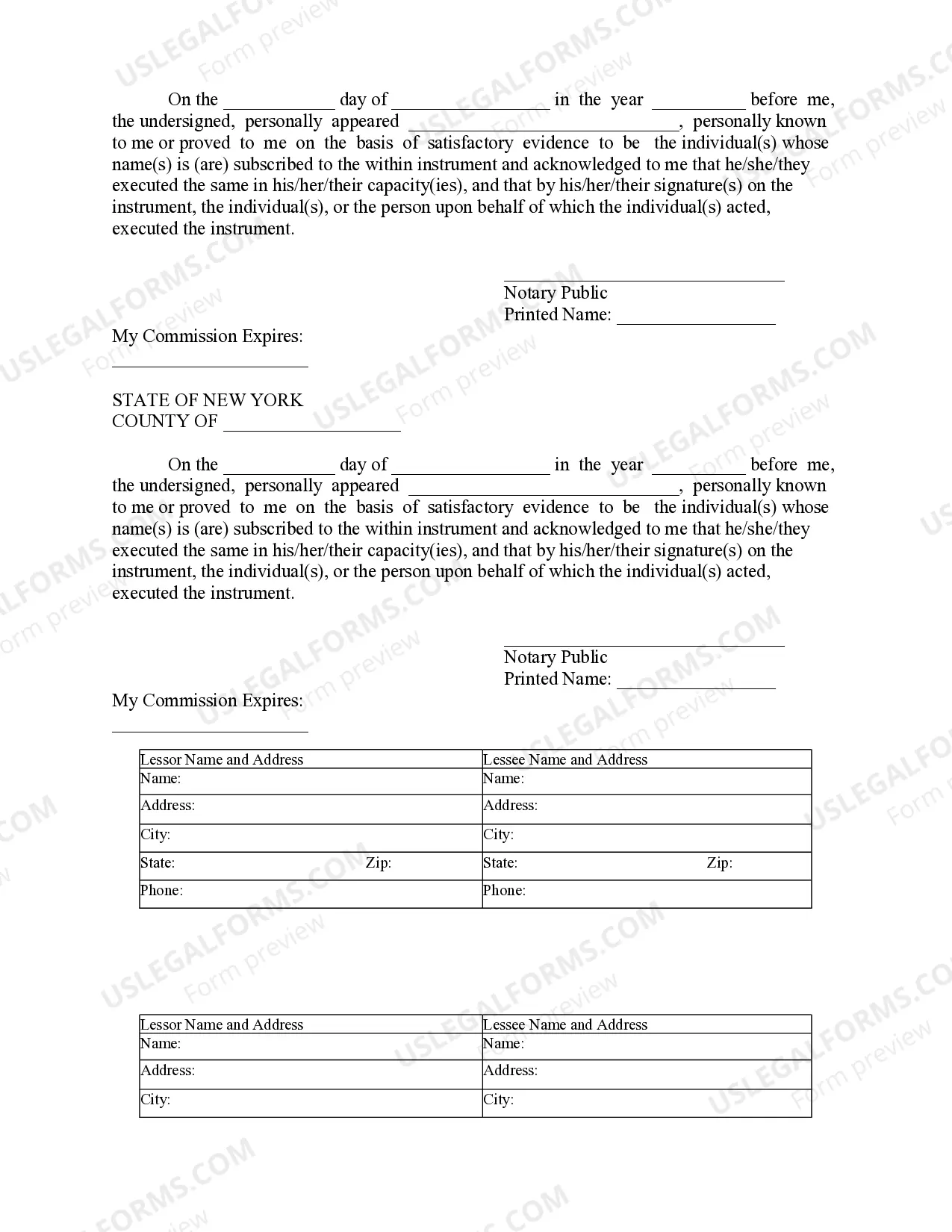 Preview Notice of Lease for Recording