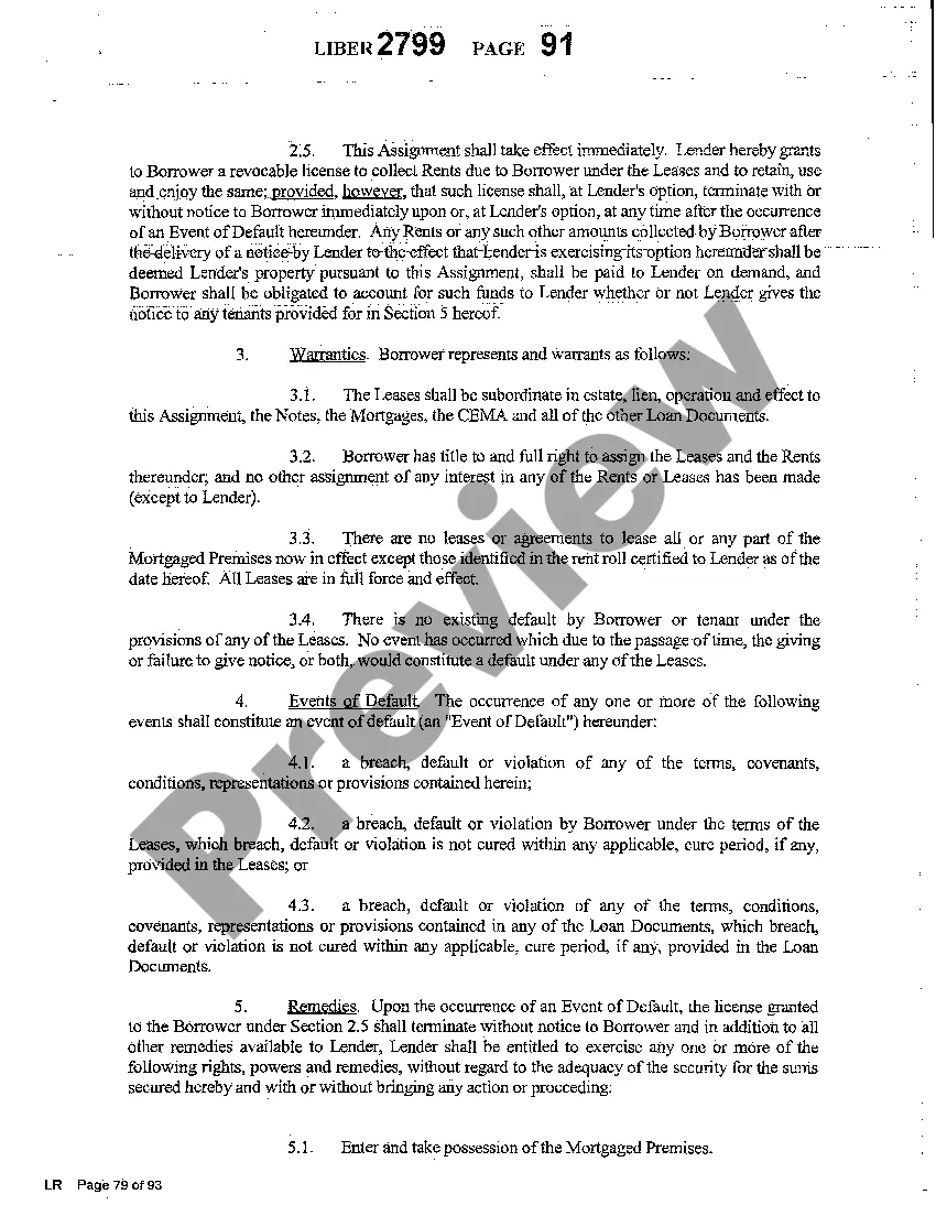 Preview Sample Assignment of Rents and Leases