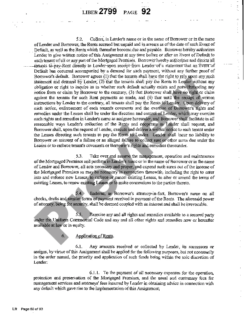 Preview Sample Assignment of Rents and Leases