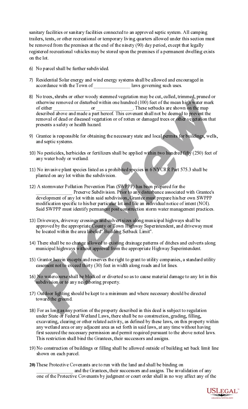 Preview Declaration of Protective Covenants and Restrictions for a Subdivision