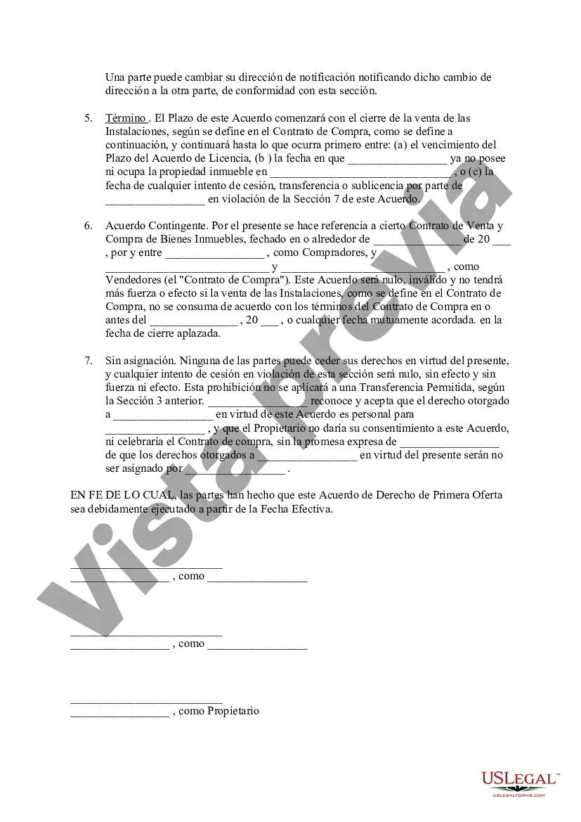 Preview Acuerdo de derecho de primera oferta