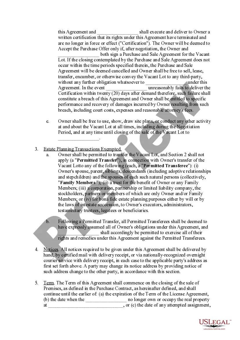 Preview Right of First Offer Agreement