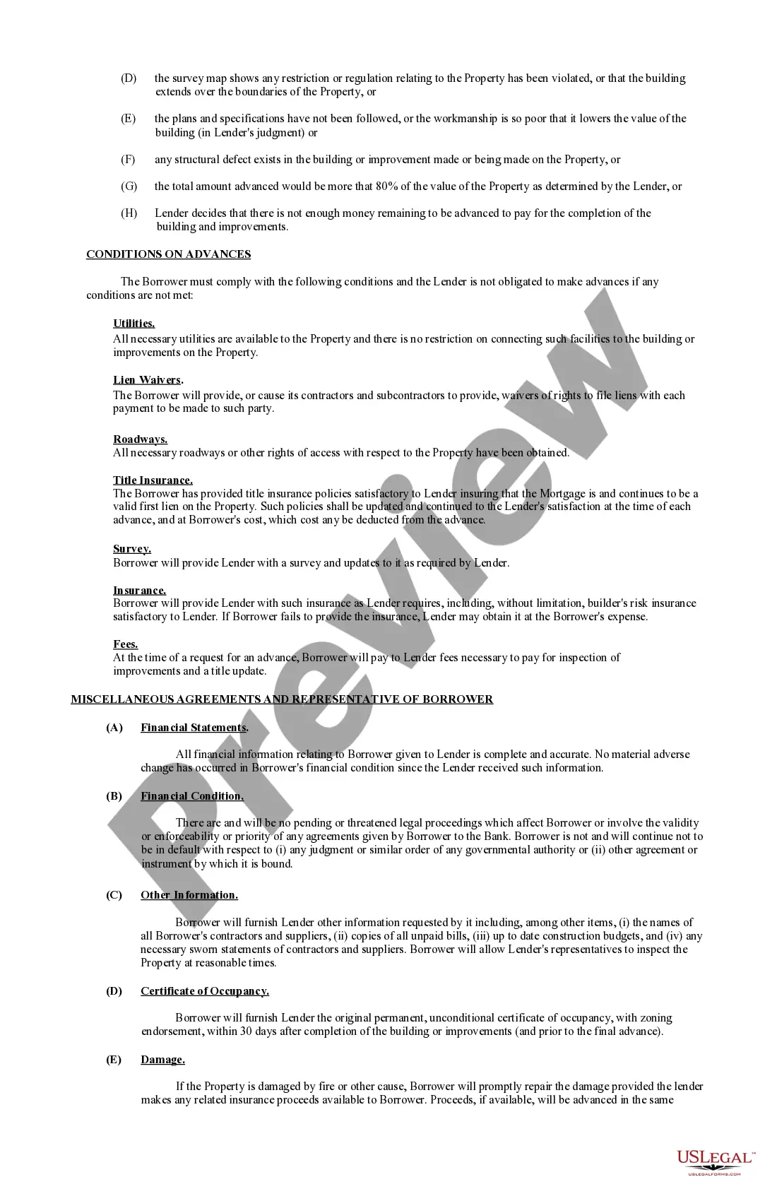 Preview Building Loan Agreement