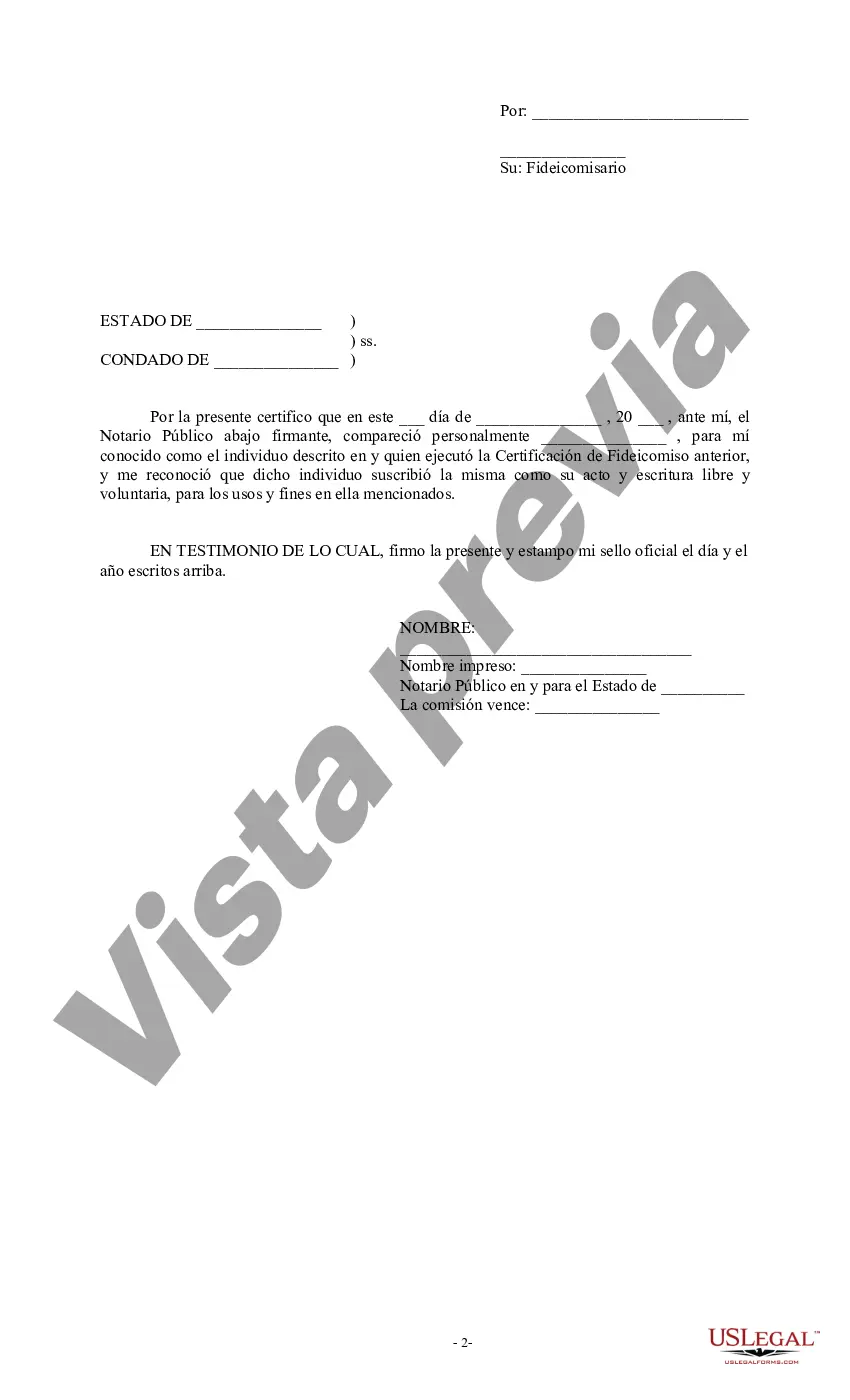 Preview Certificación de Confianza