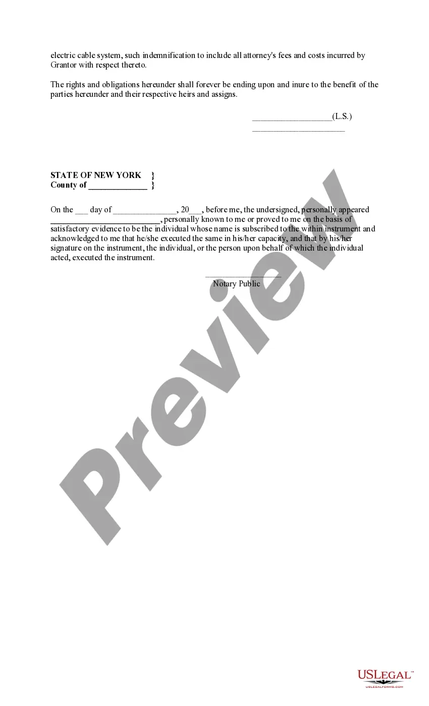 Preview Private Underground Line Easement