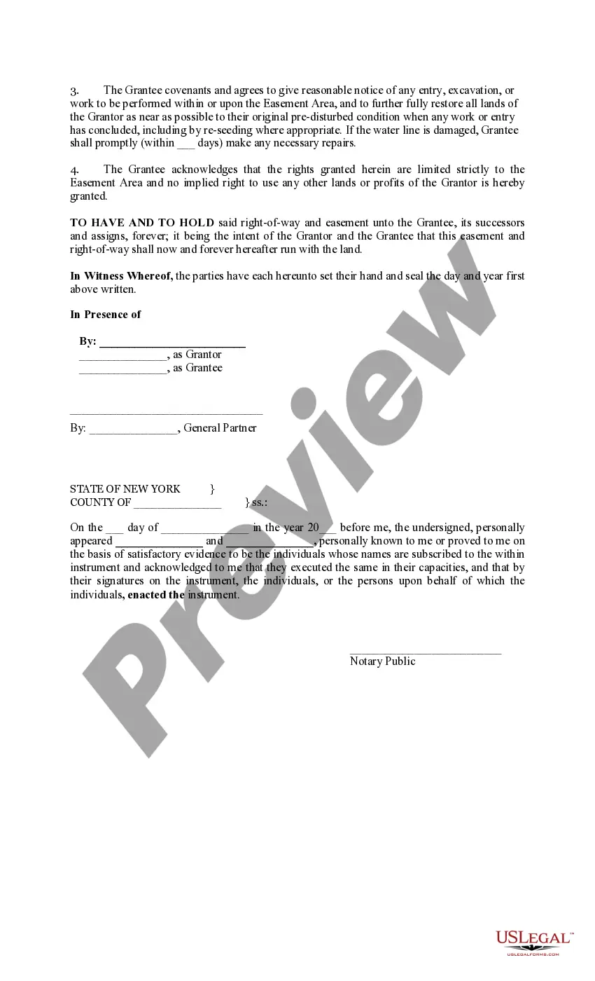 Preview Waterline Right of Way and Easement