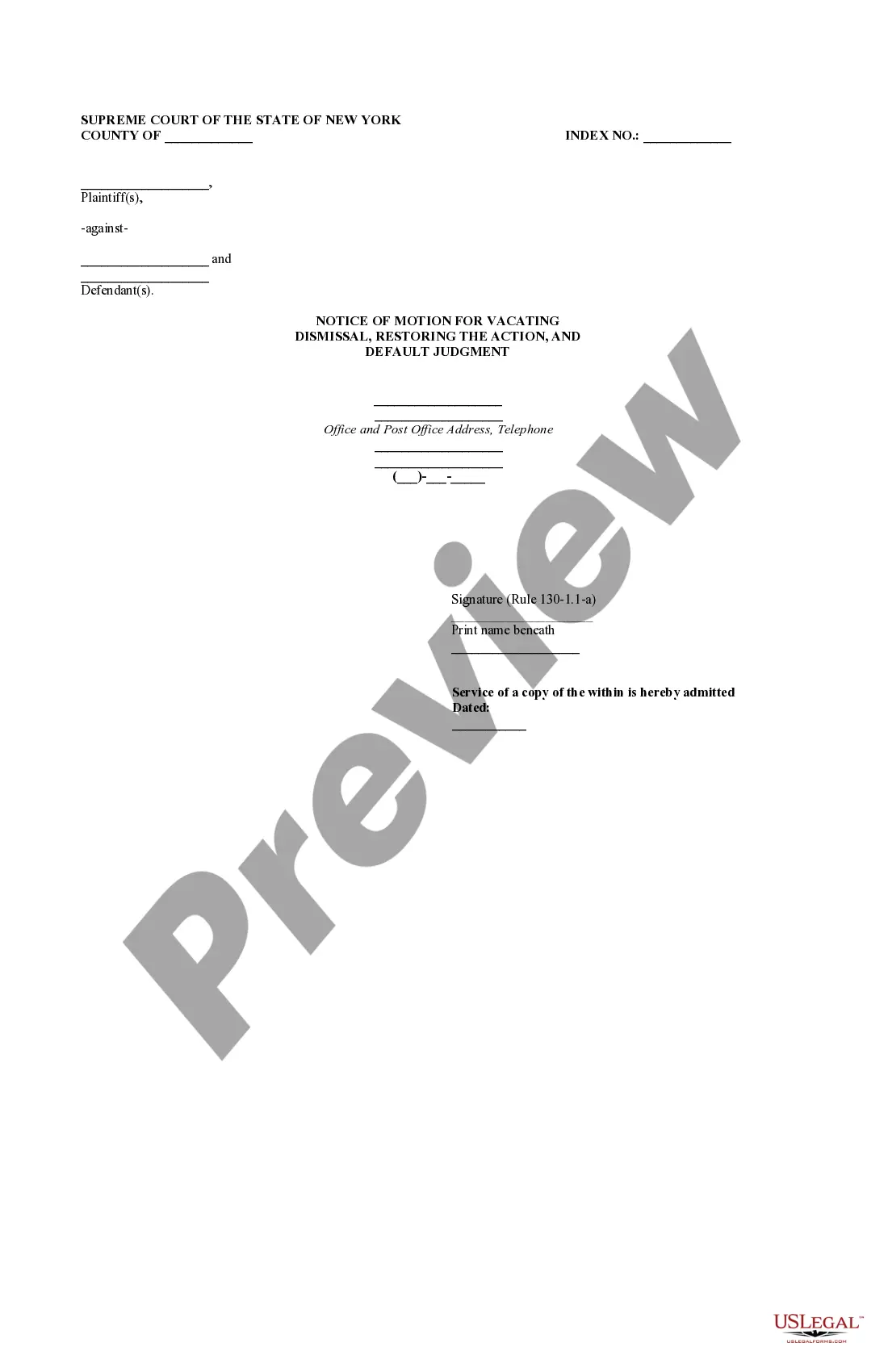 Preview Notice of Motion