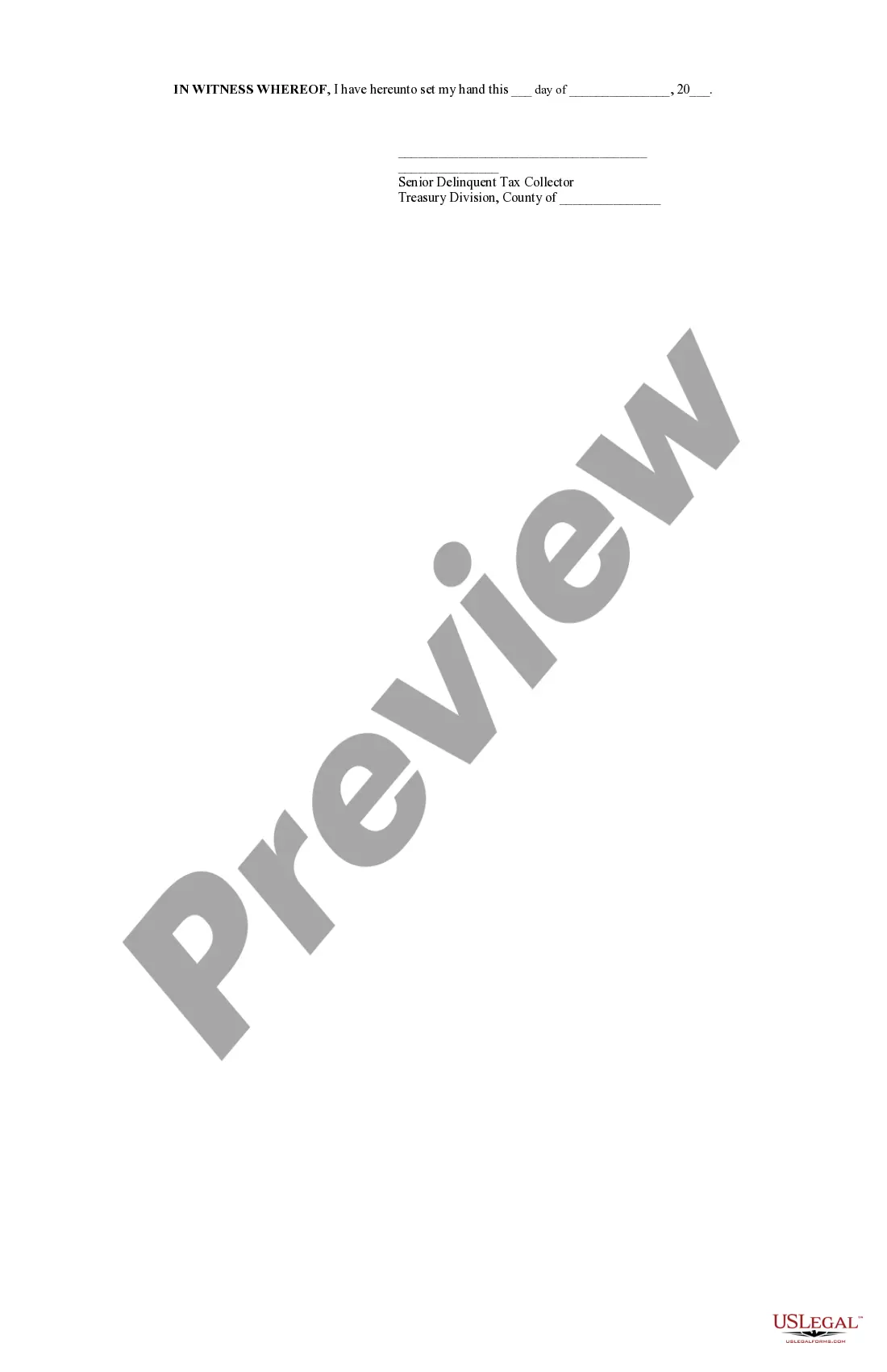 Preview Certificate of Redemption