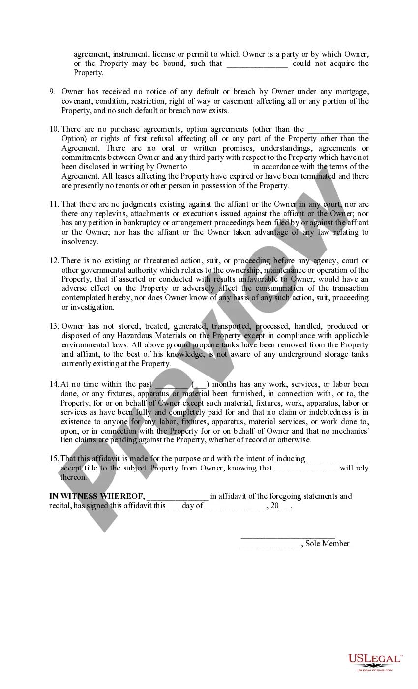 Preview Title and Survey Affidavit