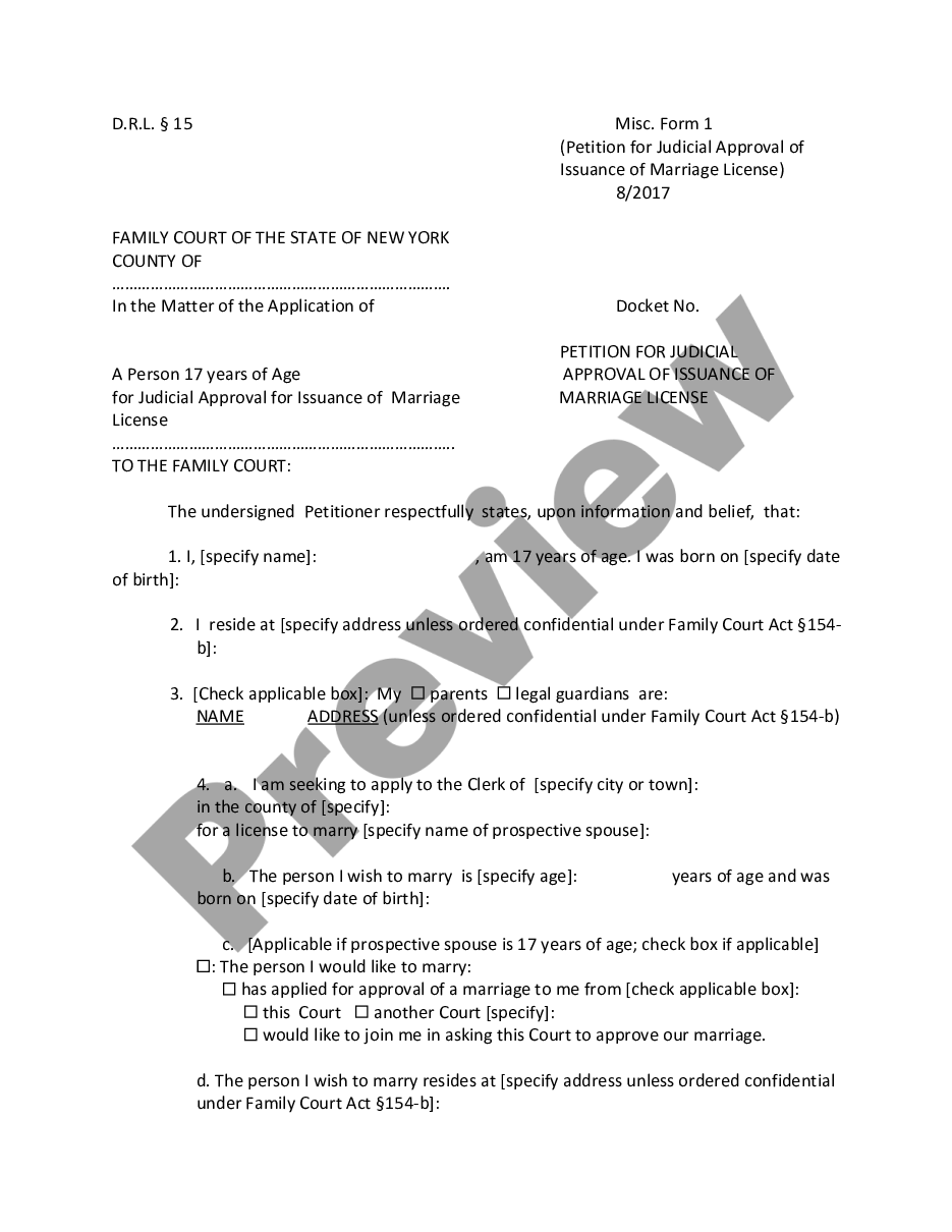 page 0 Petition for Consent to Marry preview