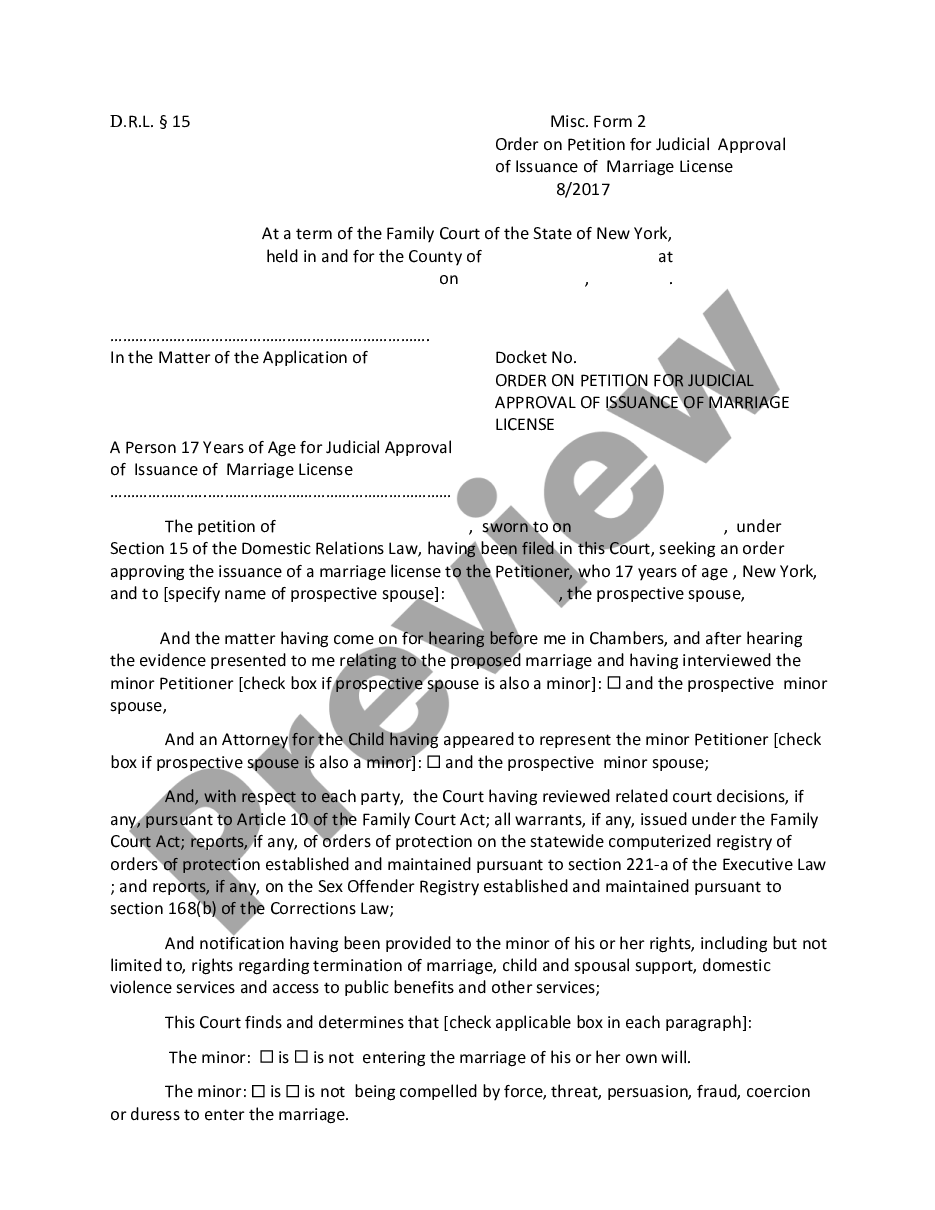 page 0 Order - Consent to Marry preview