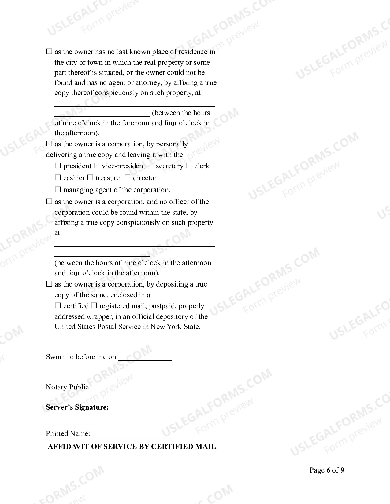Preview Notice of Mechanic's Lien
