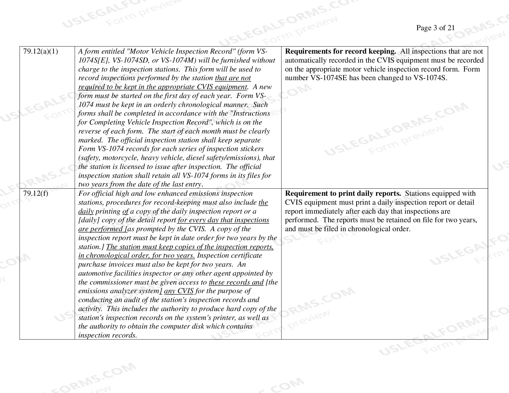 Preview NYS Motor Vehicle Inspection Regulations Amendment Small Business Regulation Guide
