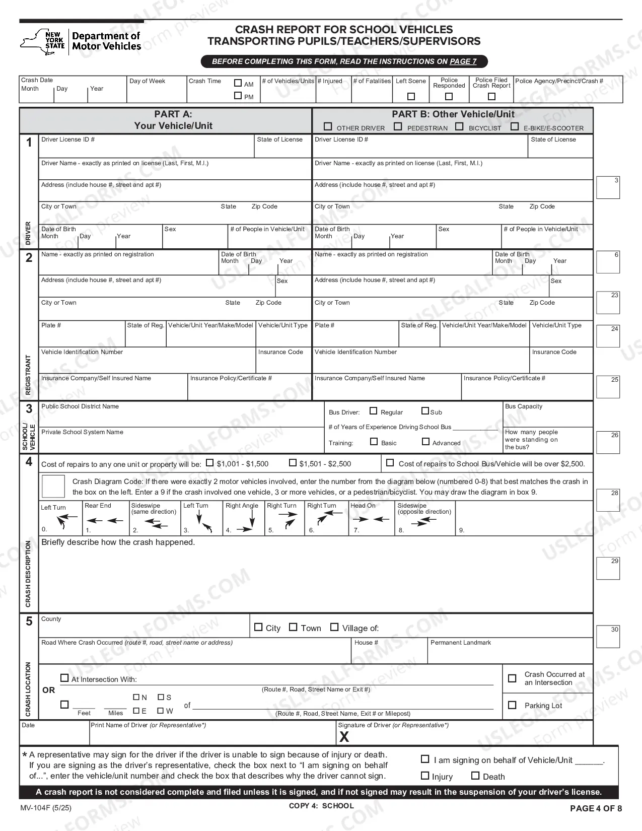 Preview Accident Report for School Vehicles Transporting Pupils/Teacher/Supervisors