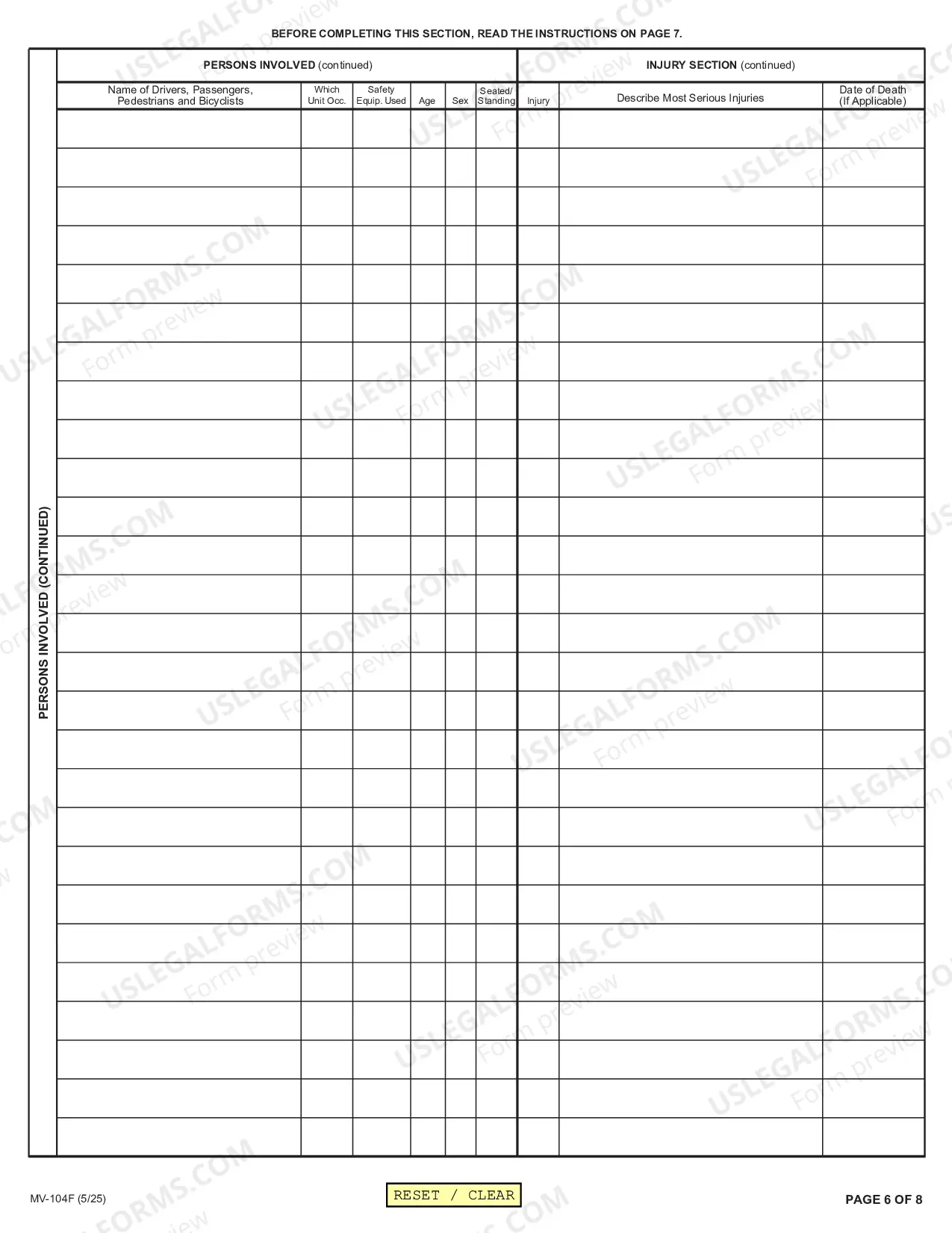 Preview Accident Report for School Vehicles Transporting Pupils/Teacher/Supervisors