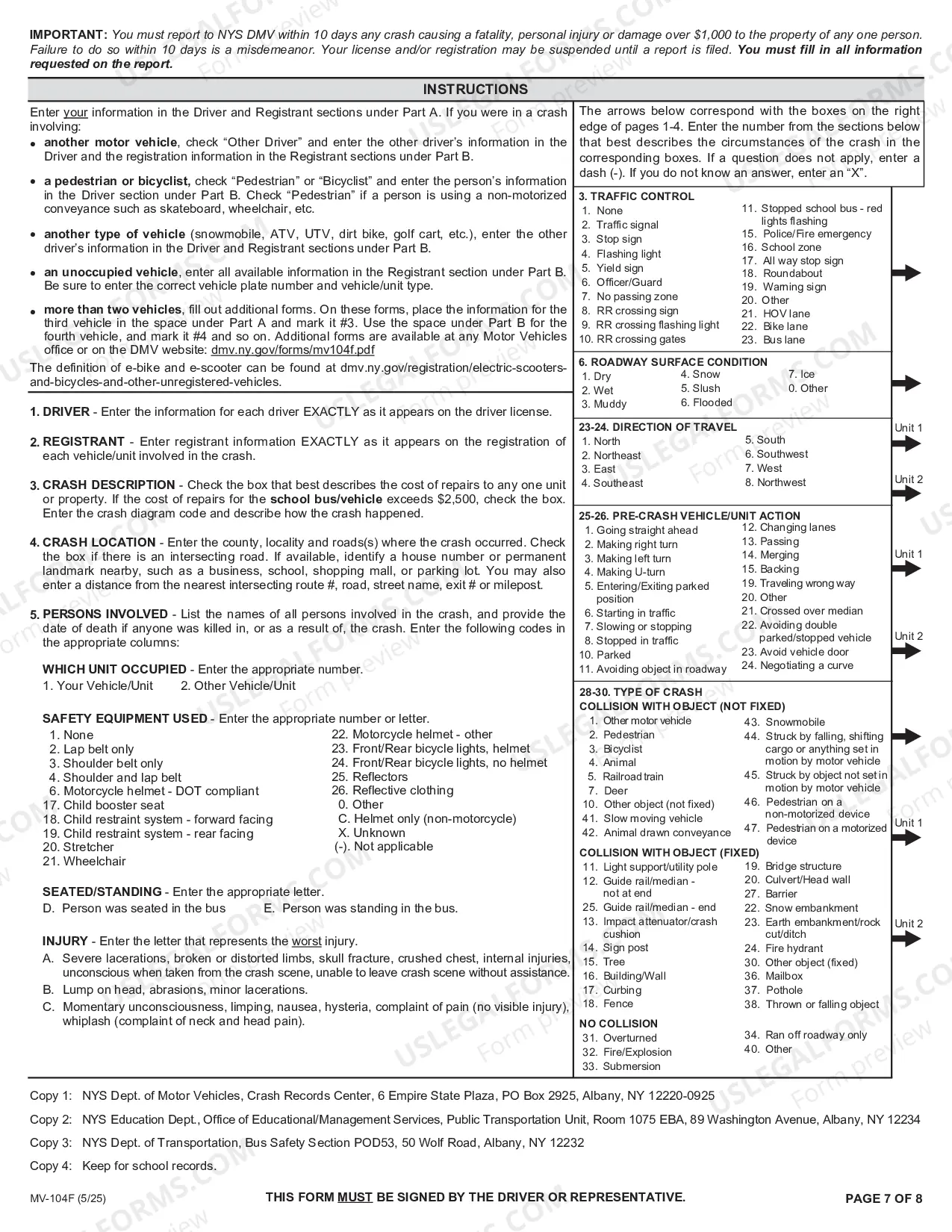 Preview Accident Report for School Vehicles Transporting Pupils/Teacher/Supervisors