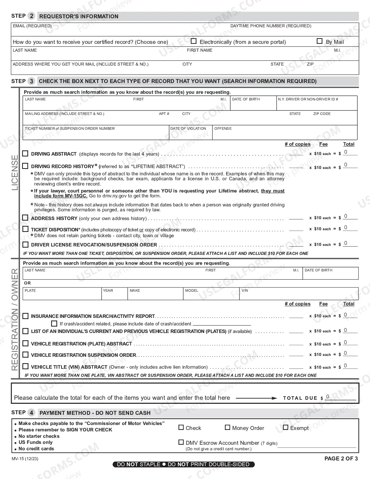 Preview Request For Certified DMV Records
