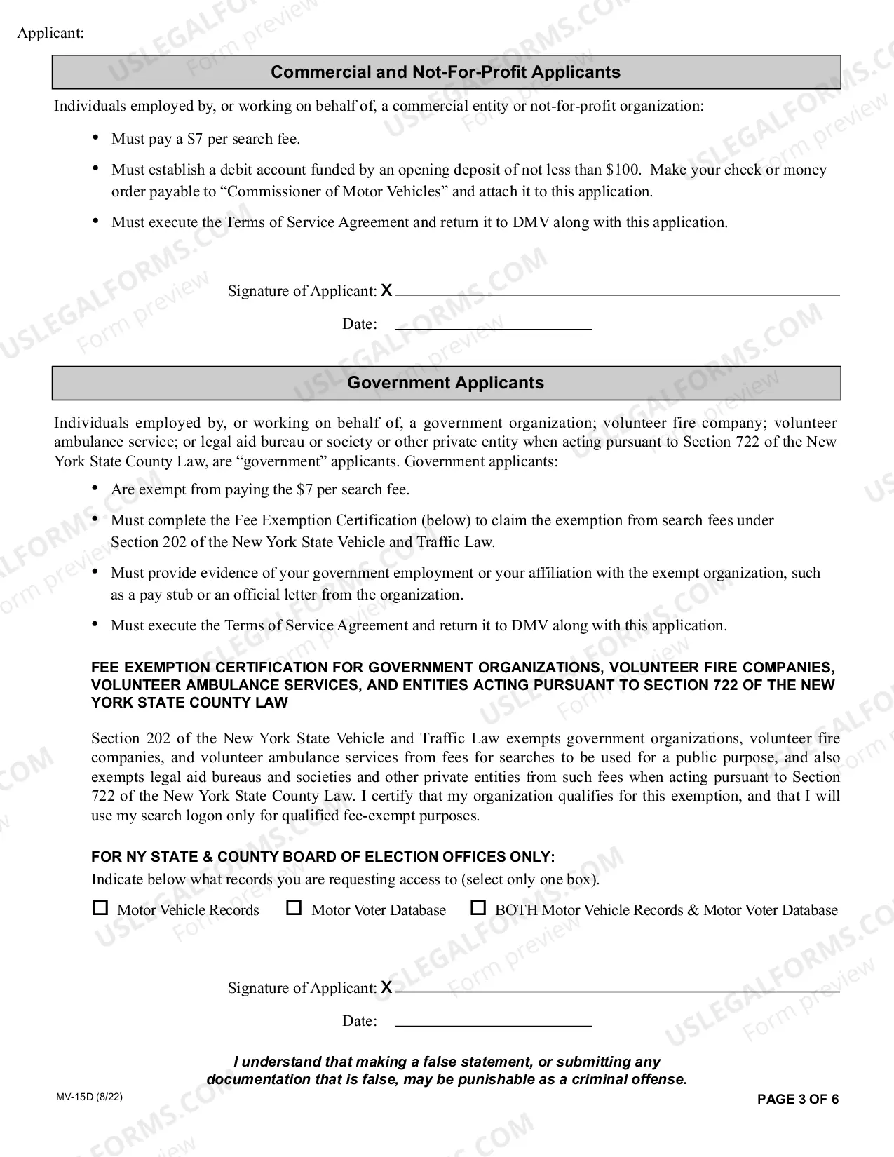 Preview Motor Vehicle Record Search Account Application