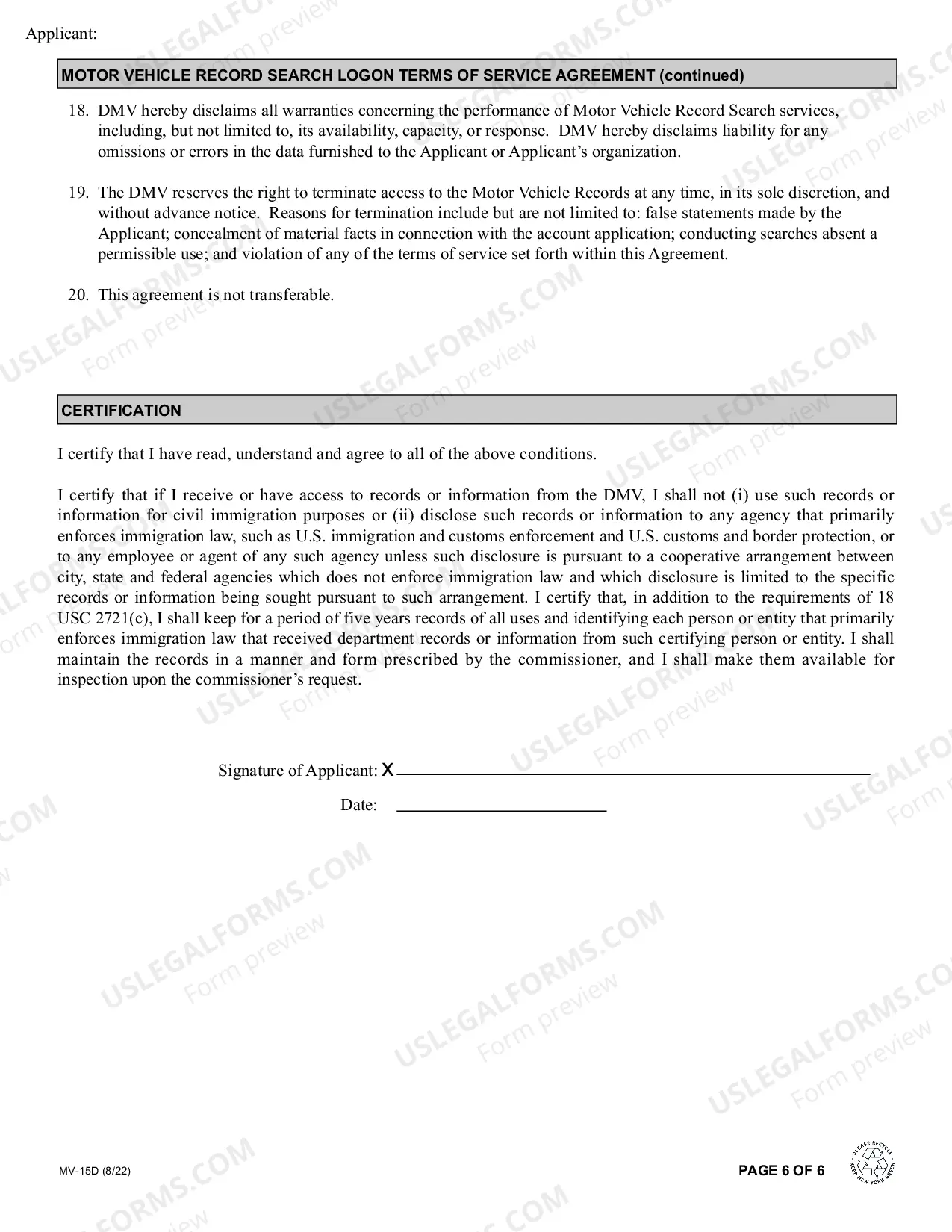 Preview Motor Vehicle Record Search Account Application