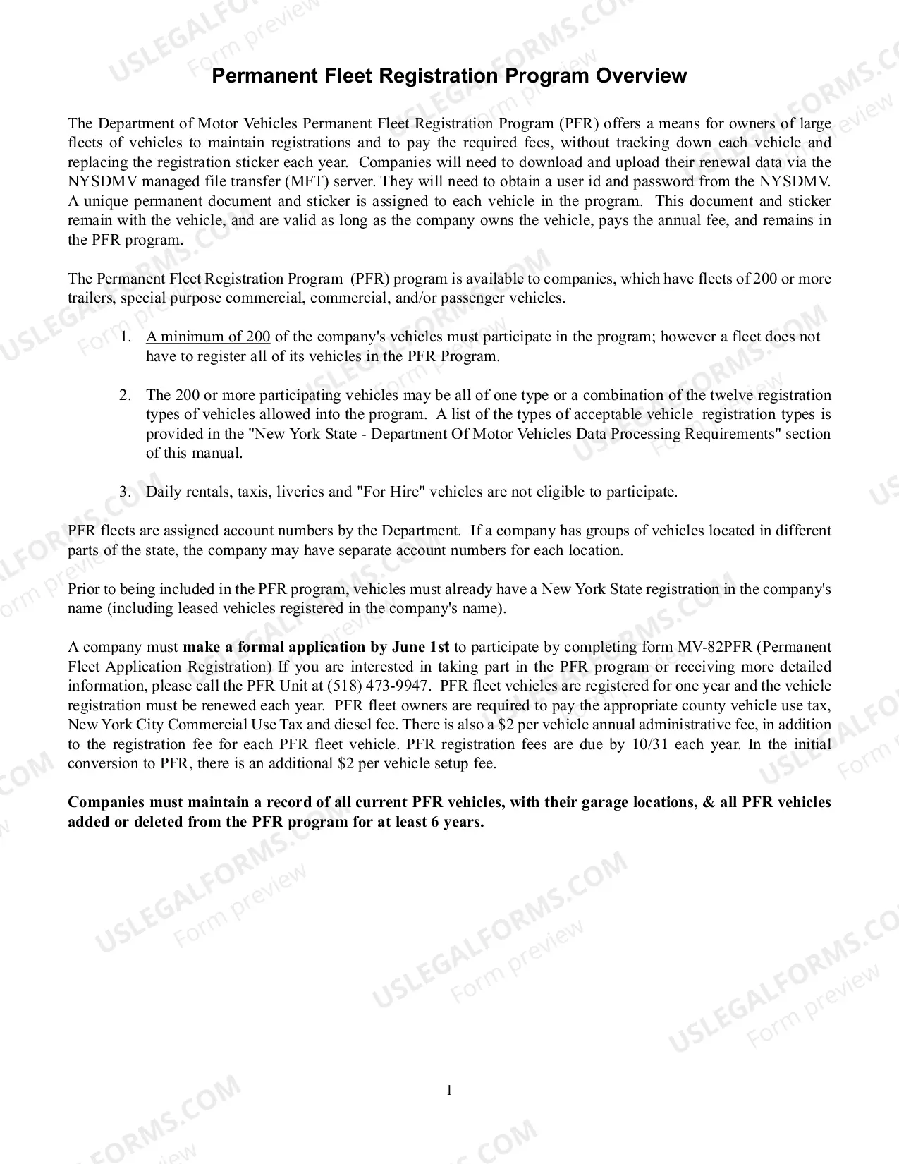 Preview Permanent Fleet Registration Program Guide