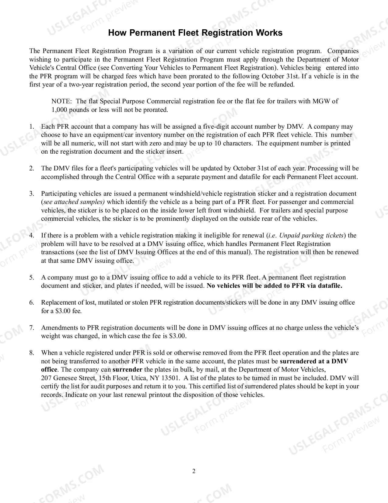Preview Permanent Fleet Registration Program Guide