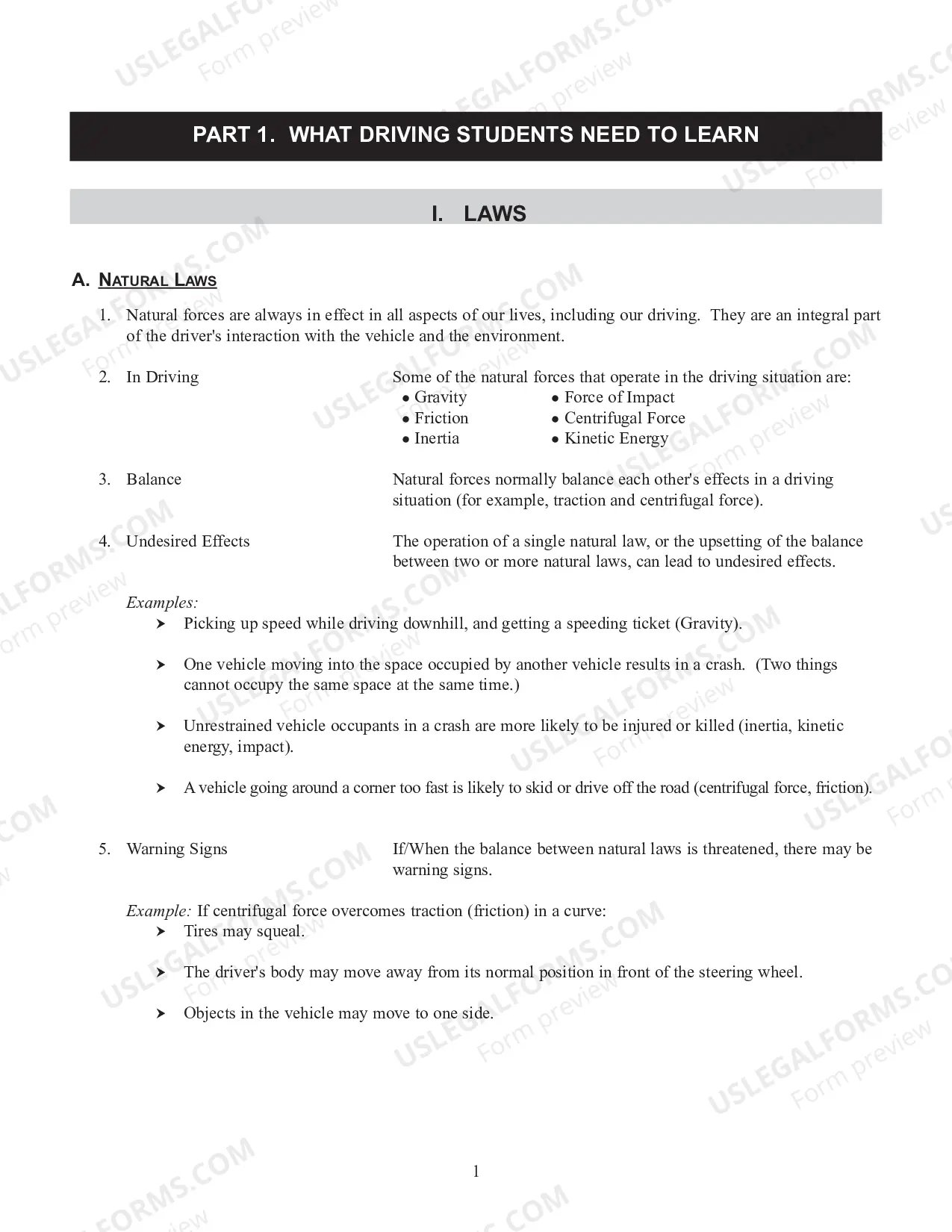 Preview Study Guide for the Written Test for Driving School Instructor Applicants