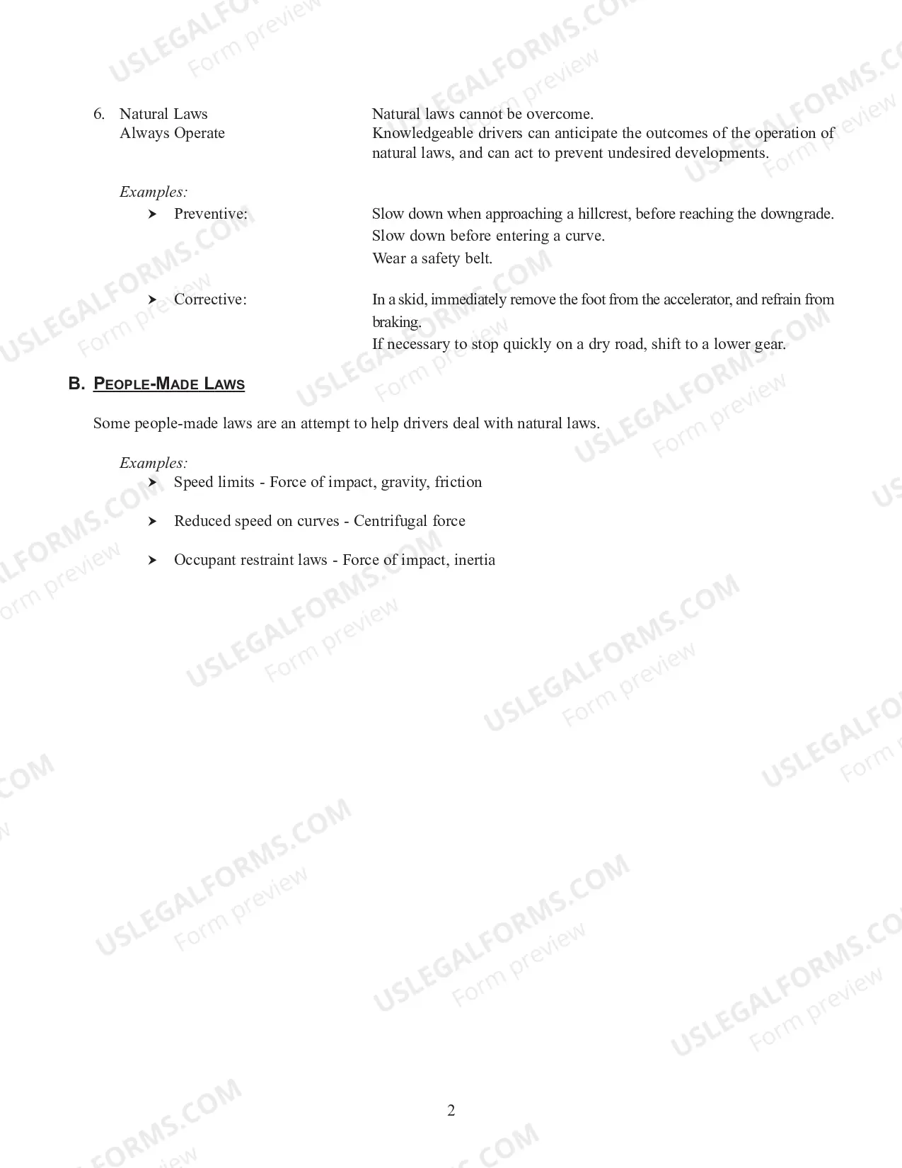 Preview Study Guide for the Written Test for Driving School Instructor Applicants
