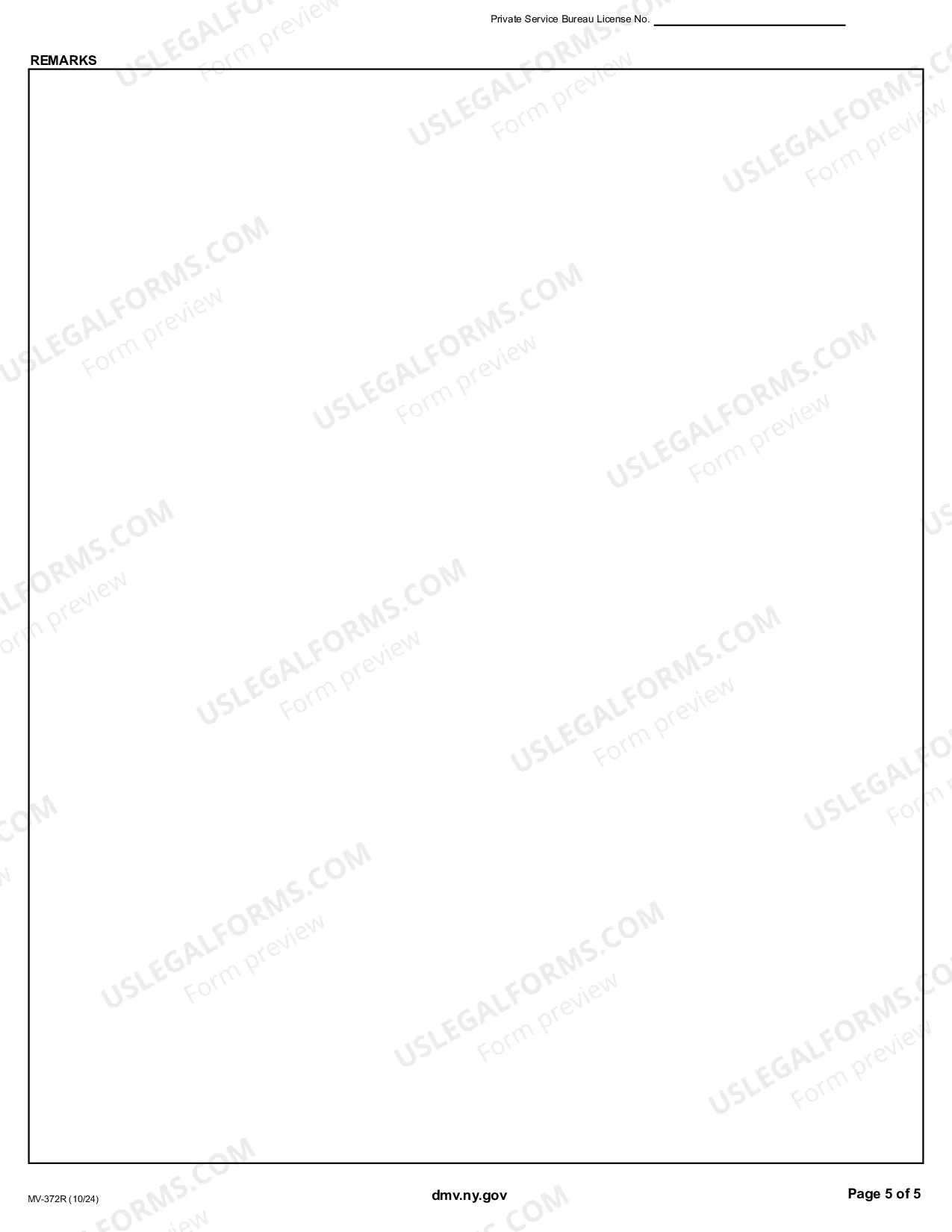 Preview Application for Private Service Bureau License Renewal