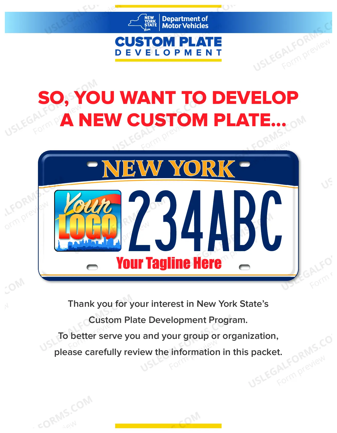 Preview Request for Custom Empire Plates - Disabled Registrant