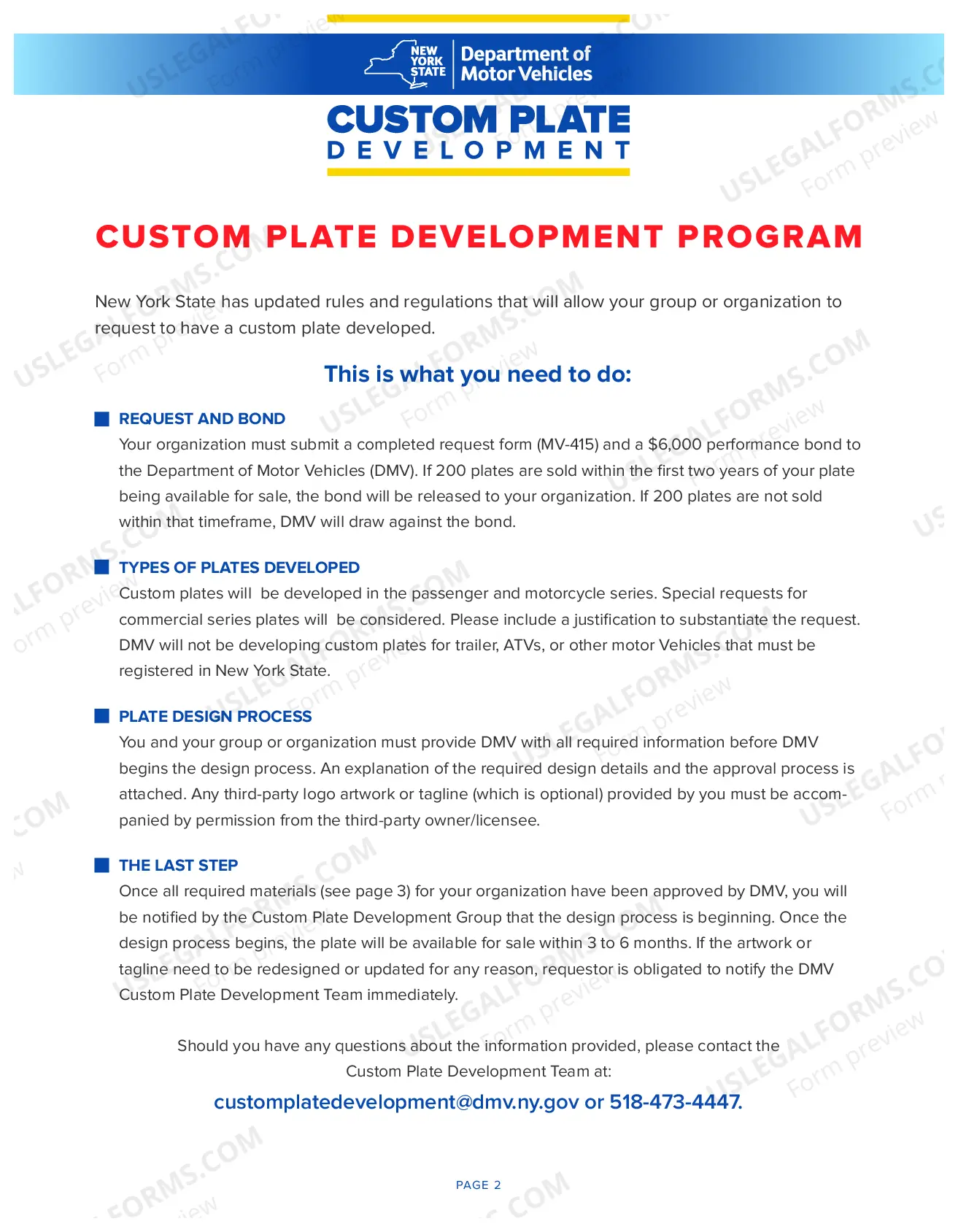 Preview Request for Custom Empire Plates - Disabled Registrant
