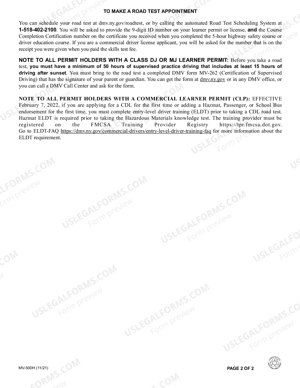 Preview Important Information About Learner's Permits