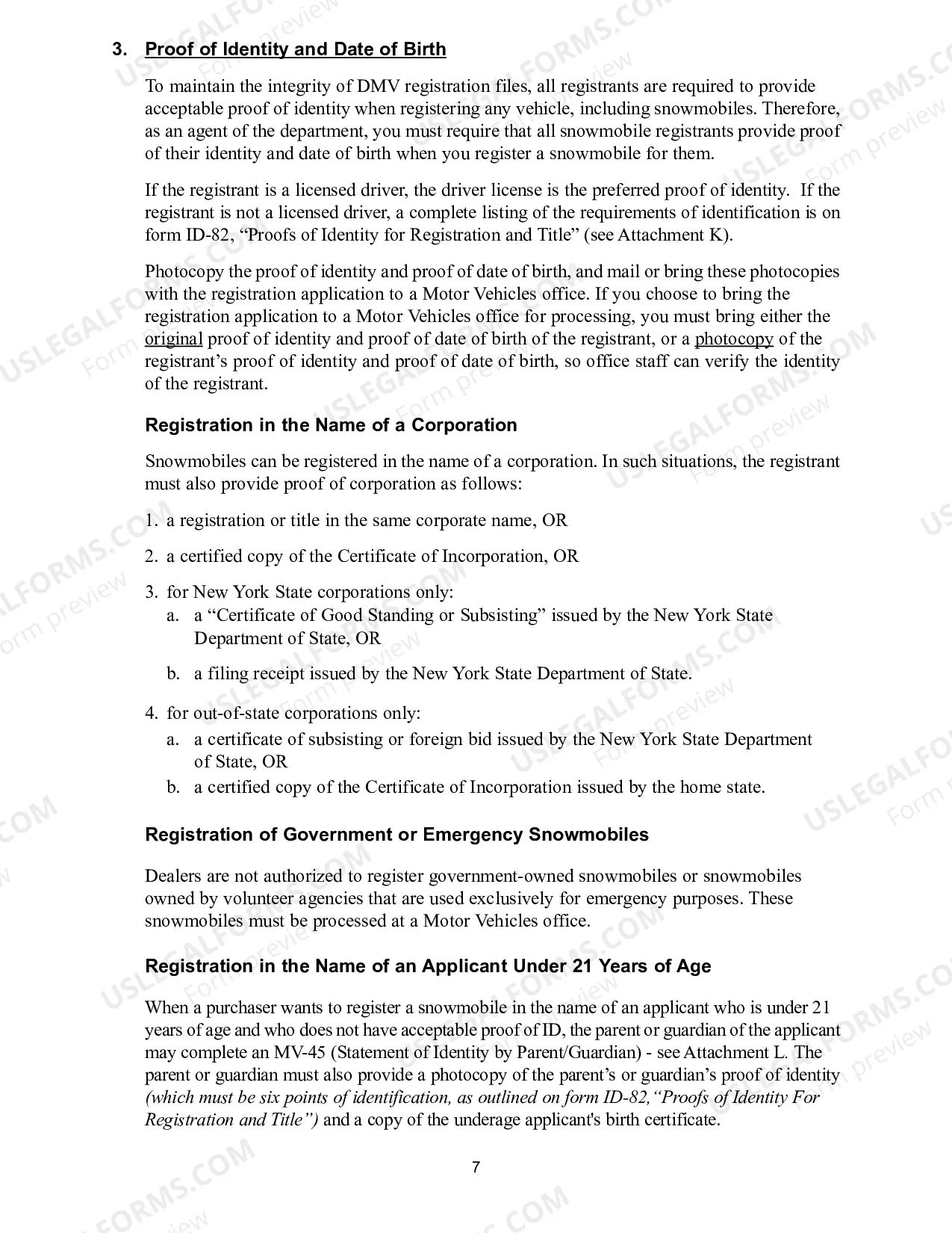 Preview Snowmobile Dealer Registration Instructions