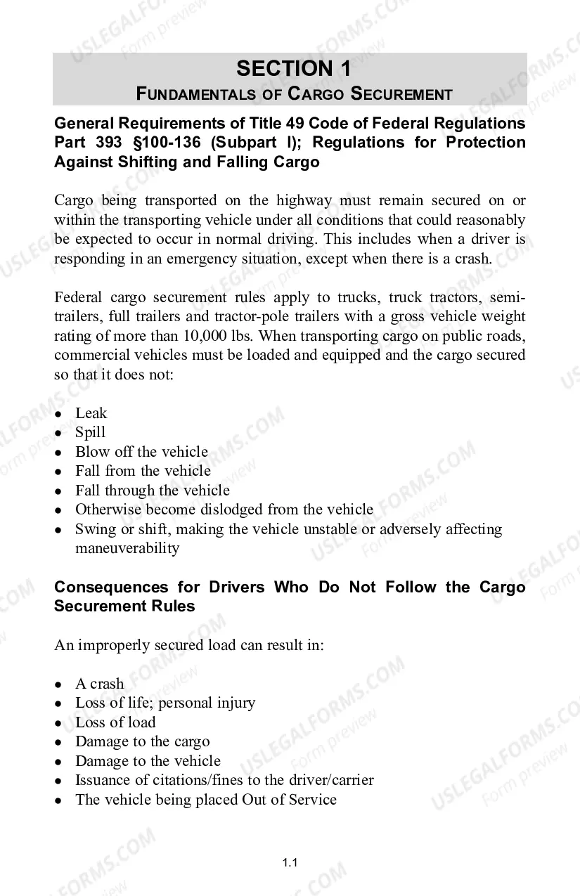 Preview Driver's Manual for the Safe Securement of Metal Coils and Other Cargo