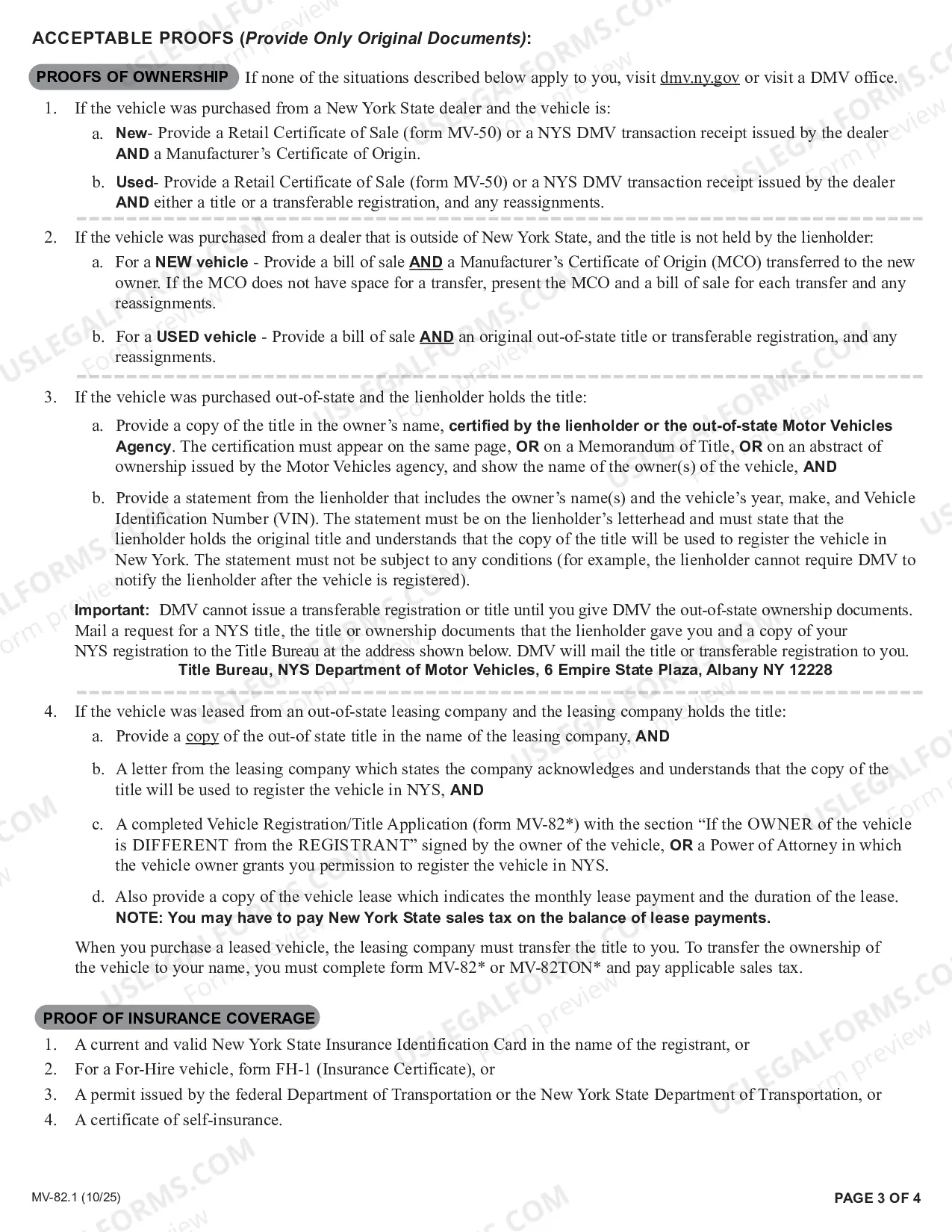 Preview Instructions for Vehicle Registration/Title Application
