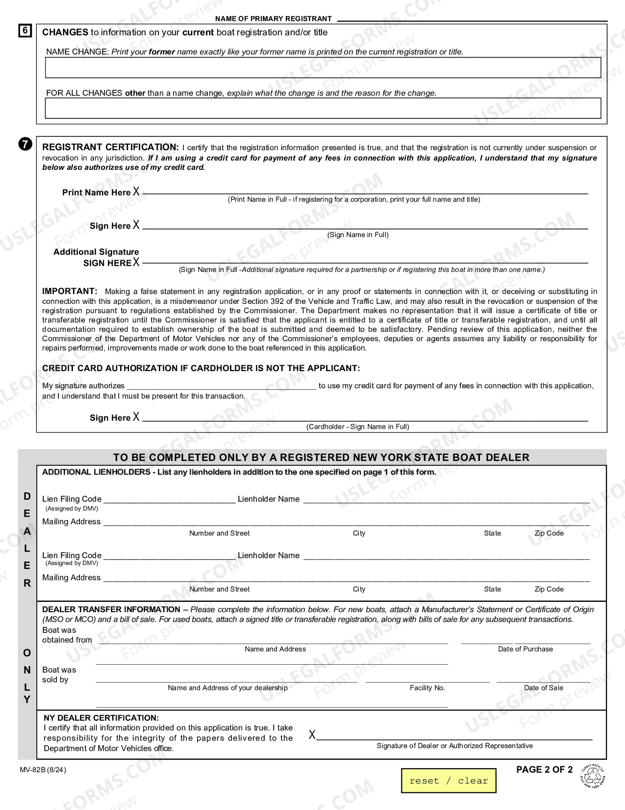 Preview Boat Registration/Title Application