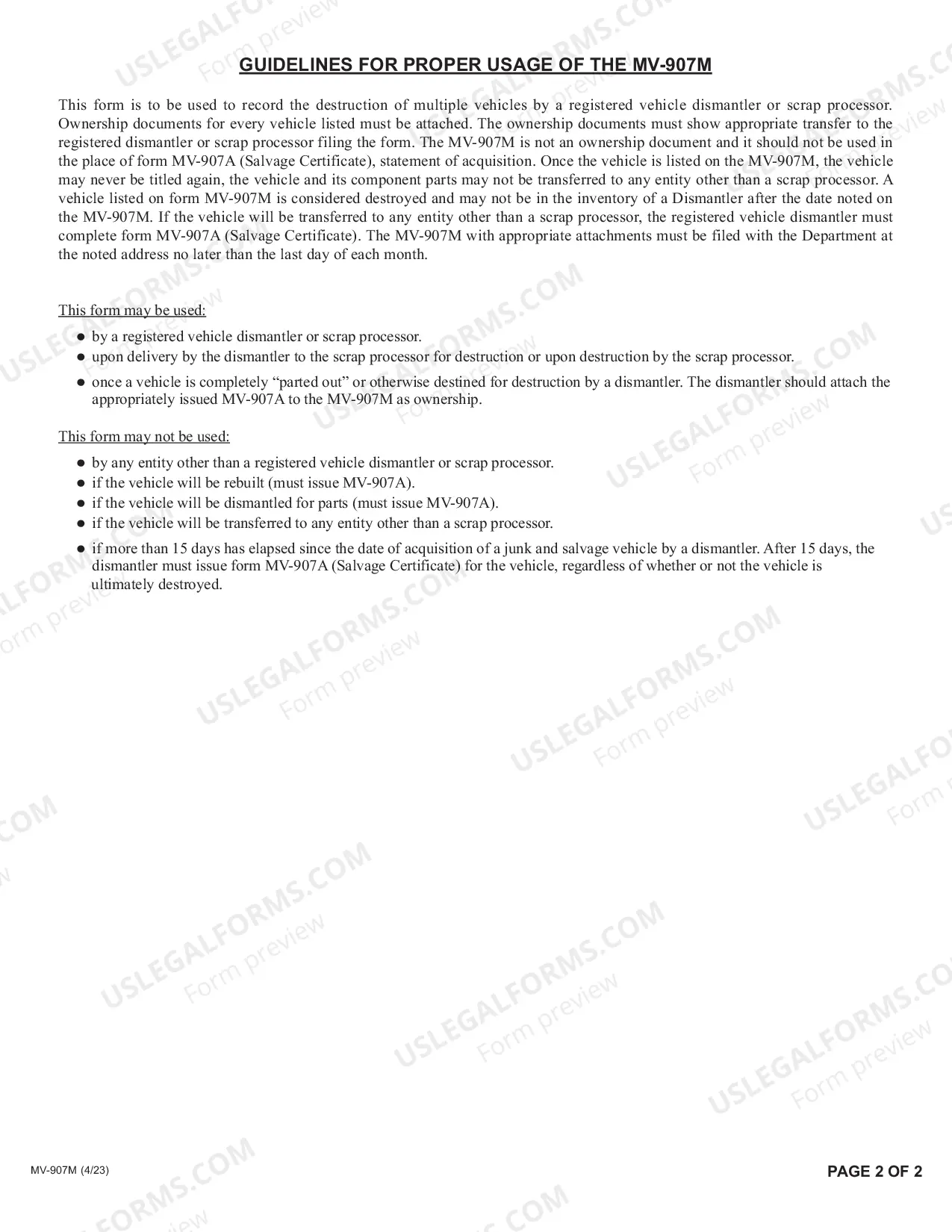 Preview Disposition For Junk And Salvage Vehicles