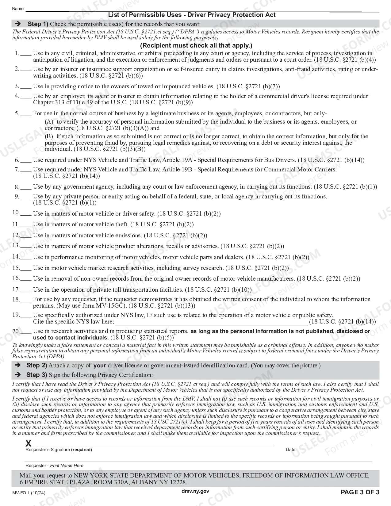 Preview Freedom of Information Law Request Form