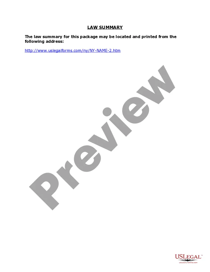 Preview New York Name Change Instructions and Forms Package for a Minor
